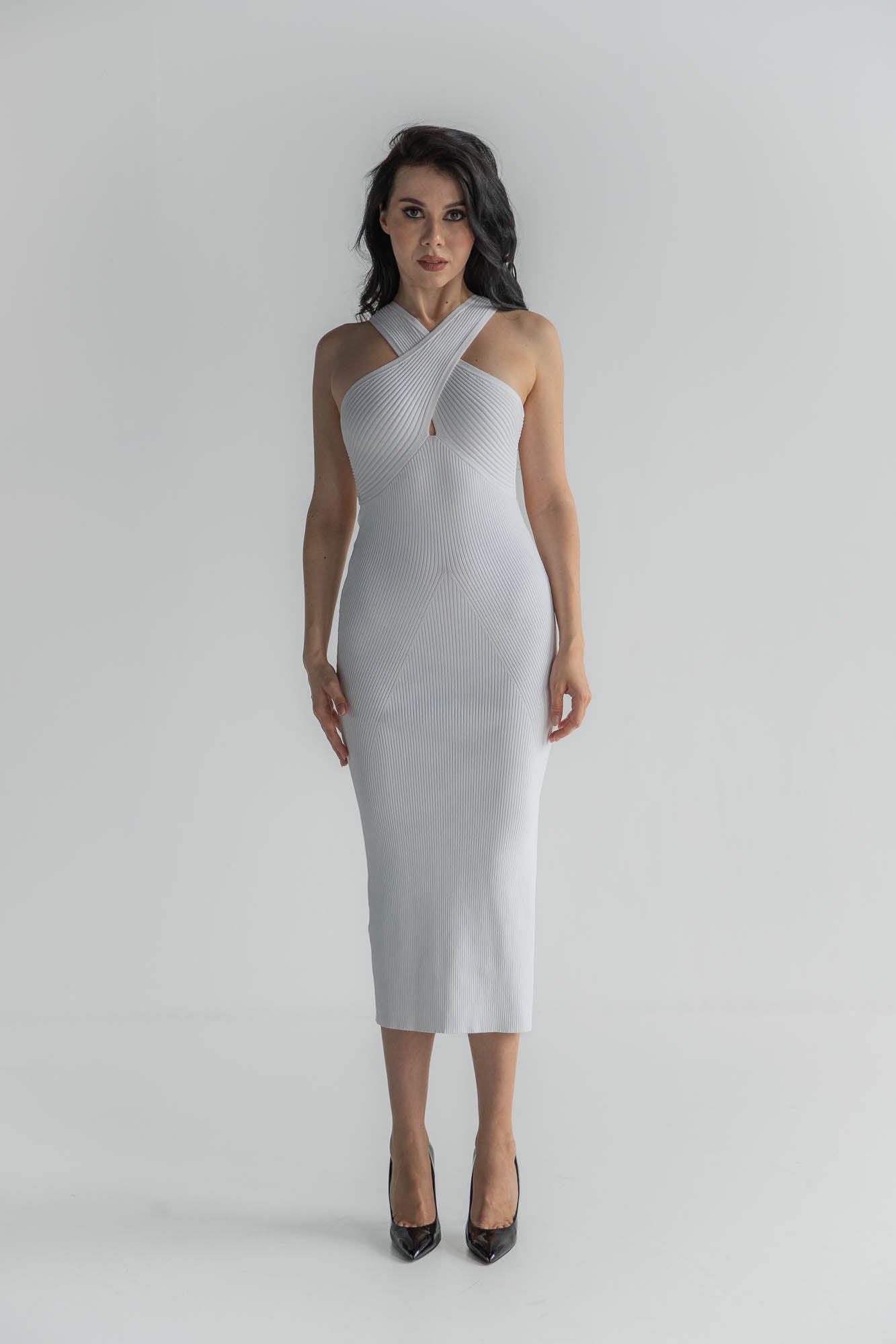 VIKY White Knit Dress
