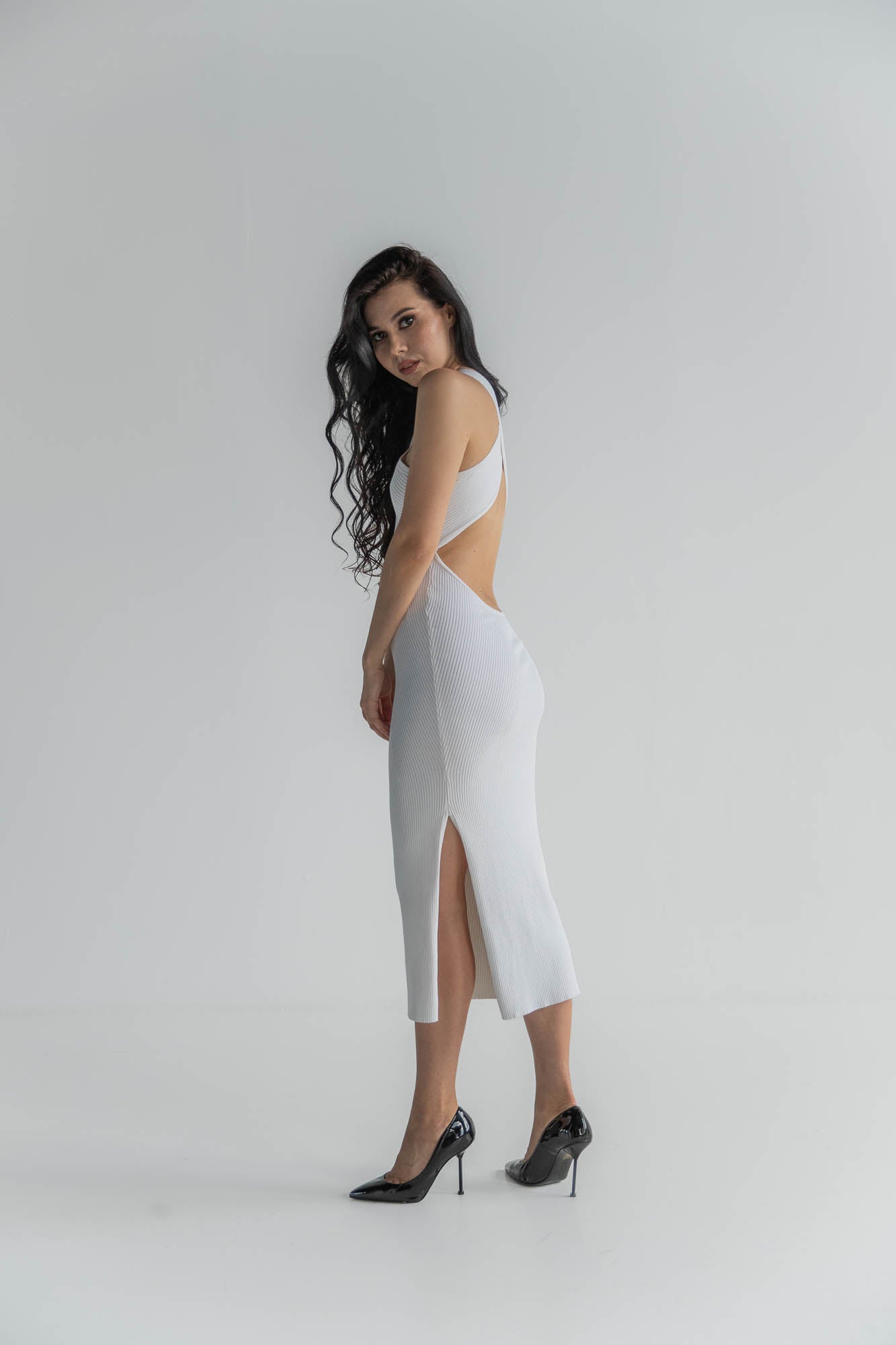 VIKY White Knit Dress