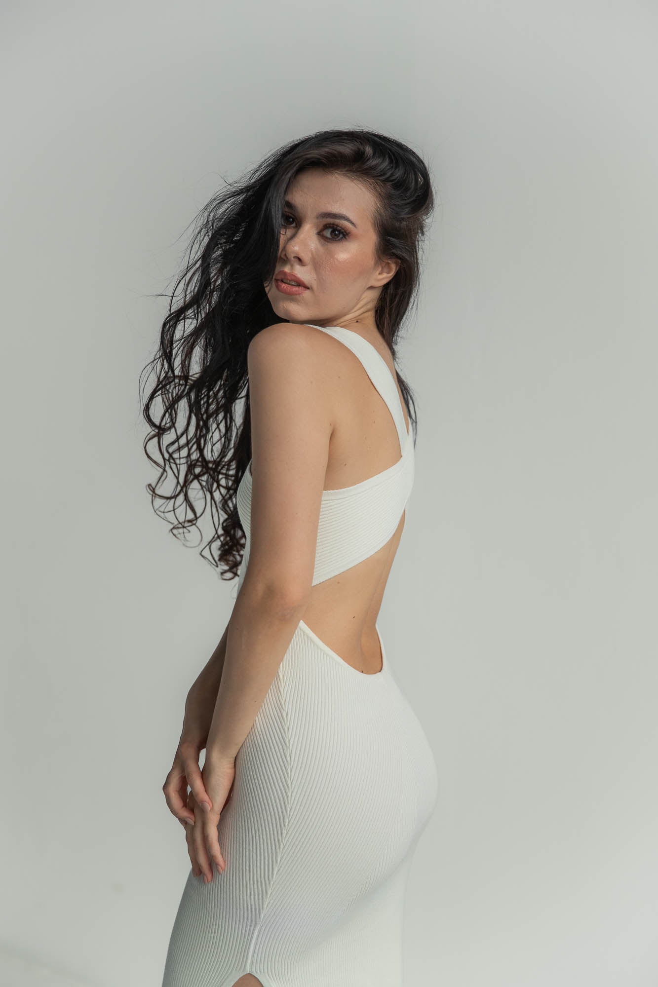VIKY White Knit Dress