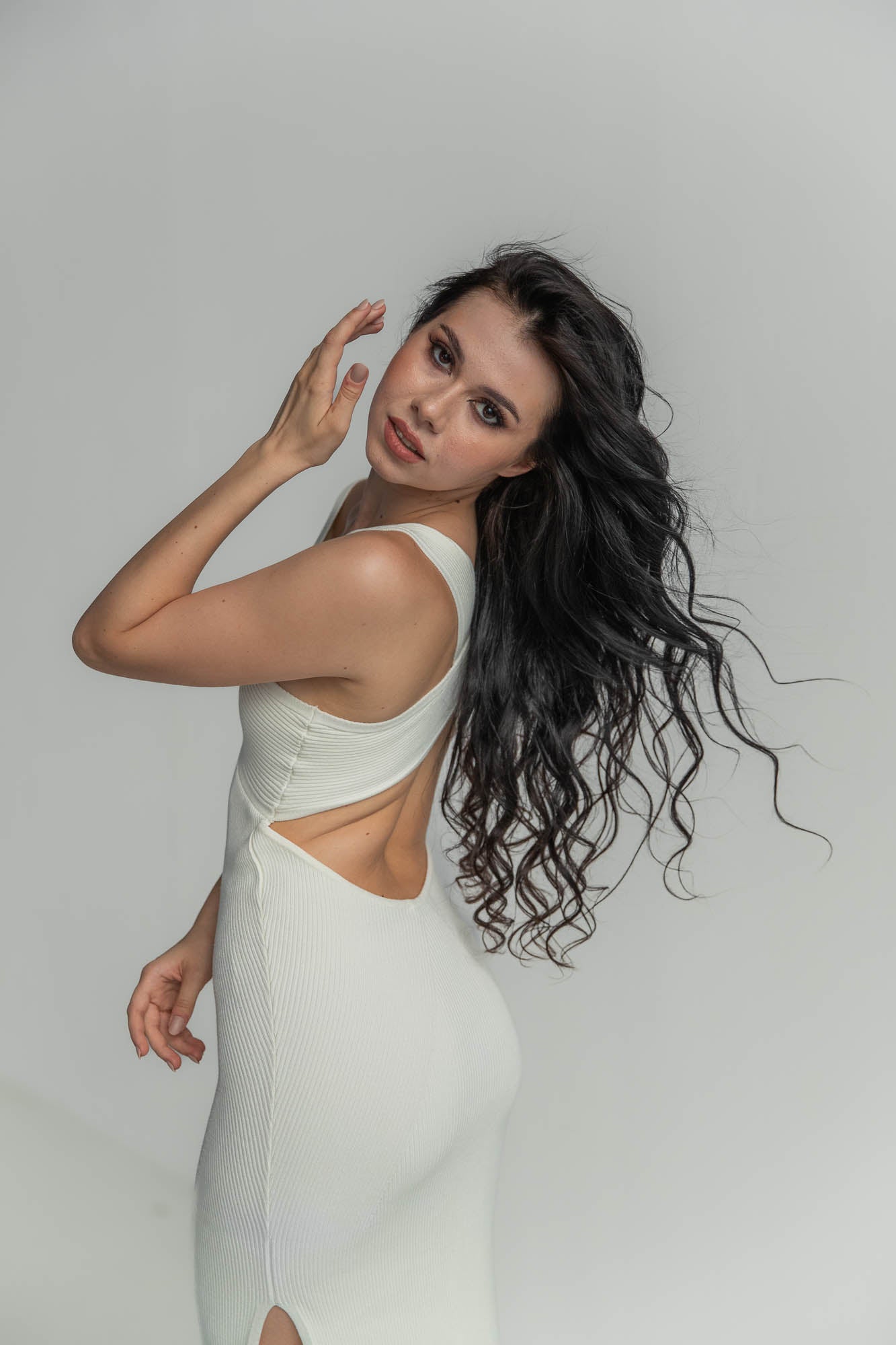 VIKY White Knit Dress
