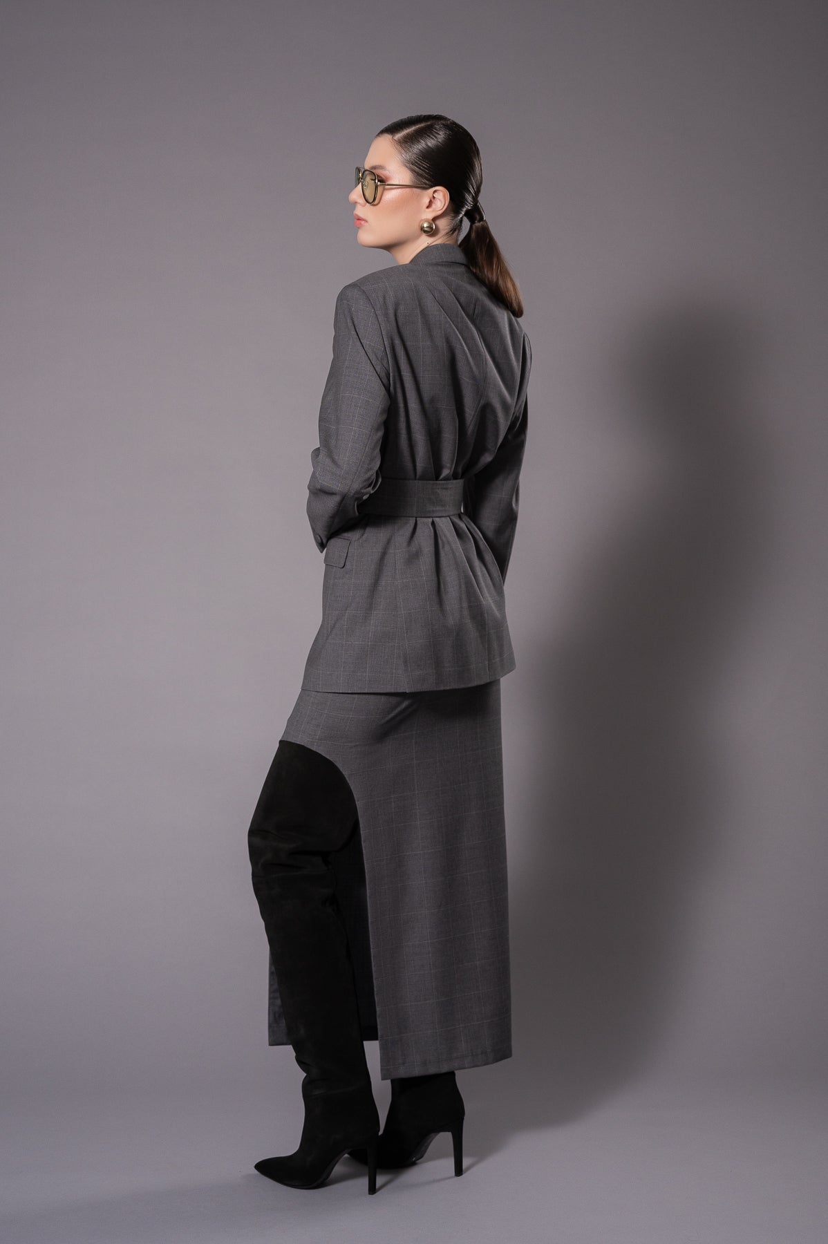 ANAIS Grey Double - Breasted Jacket