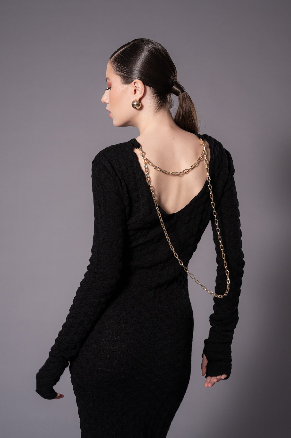 NORA Black Knit Dress