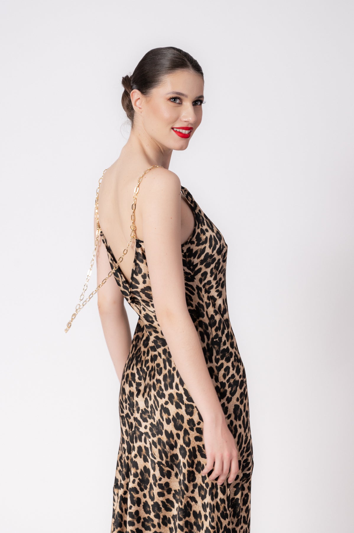 LOLA Animal Print Long Slip Dress