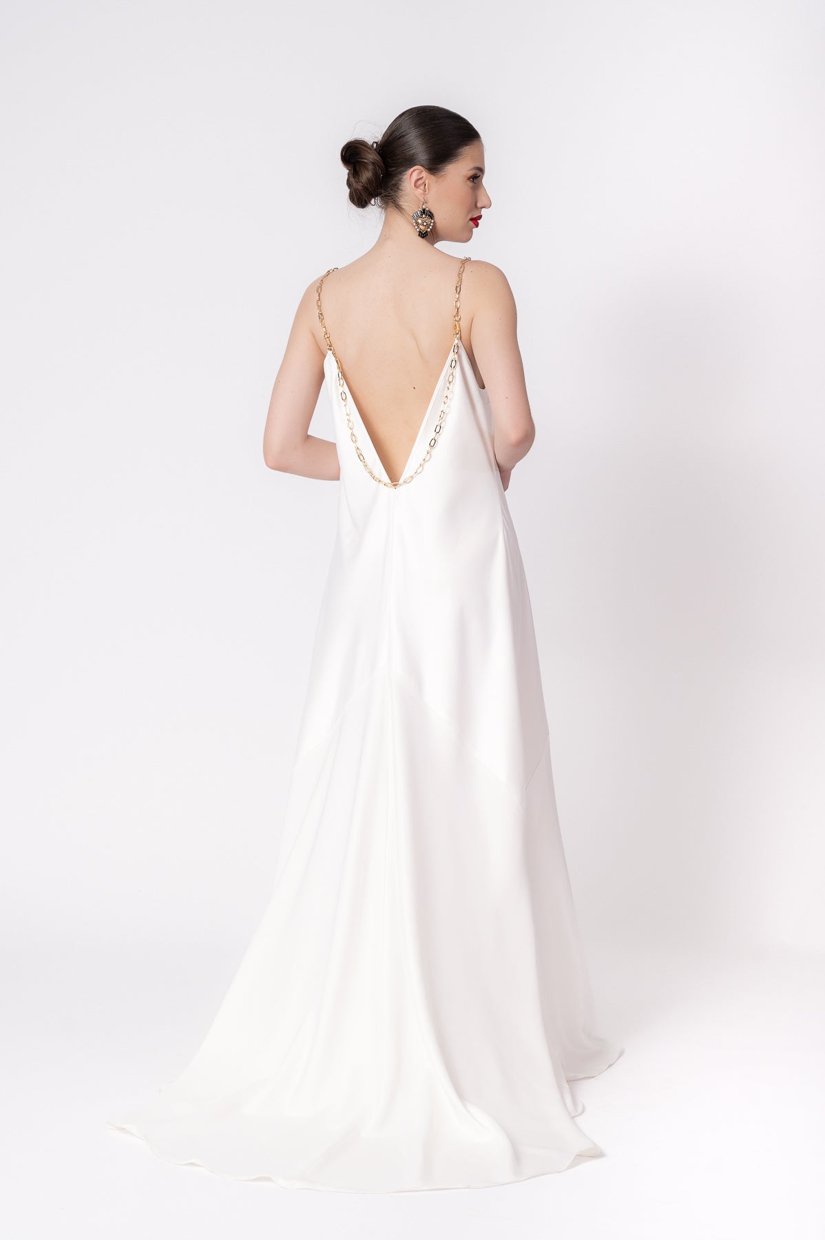 LOLA White Long Slip Dress