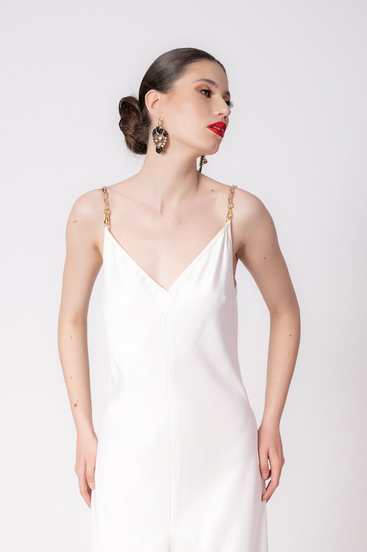LOLA White Long Slip Dress
