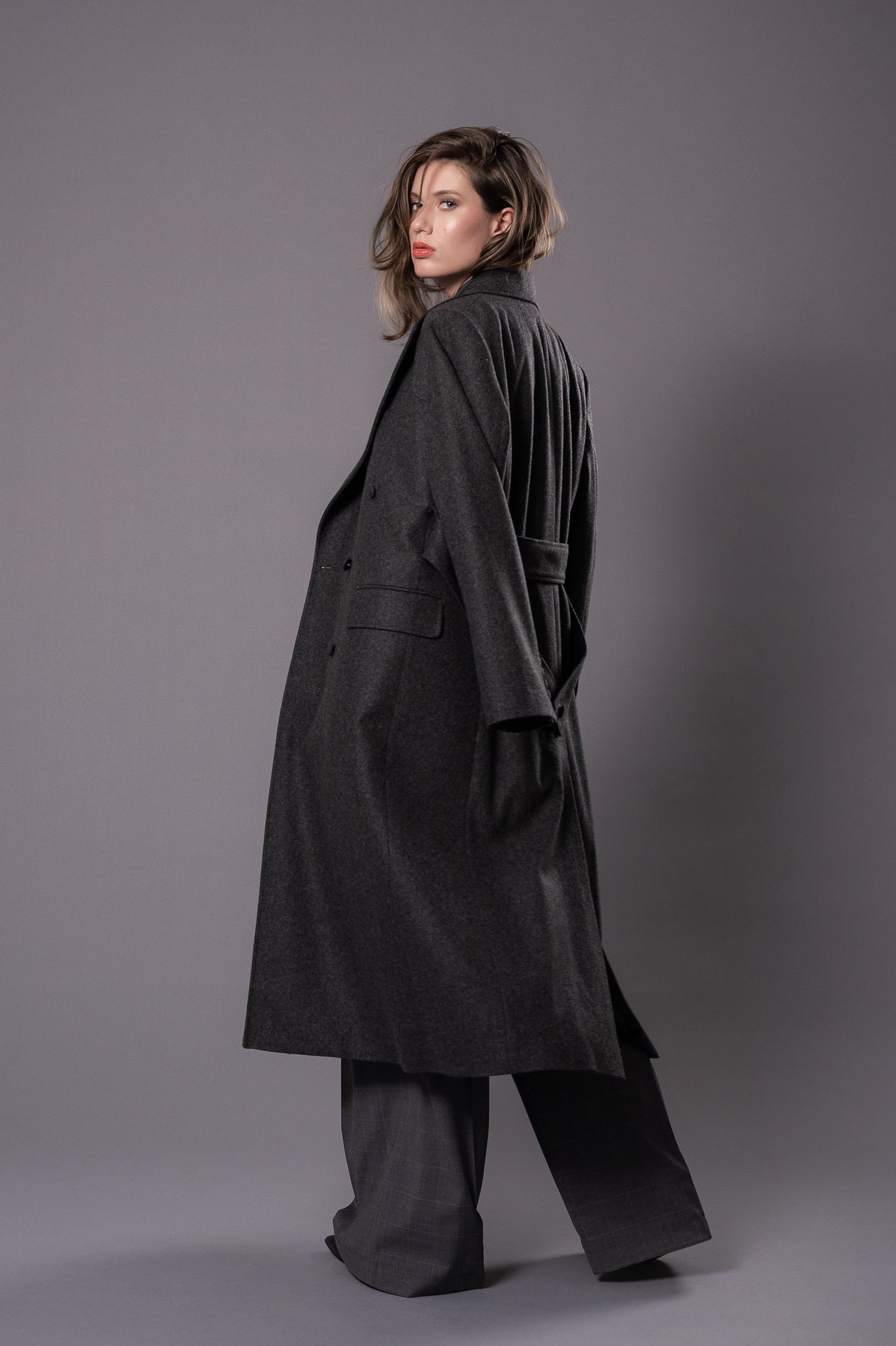 MAGDA Anthracite Grey Oversized Coat