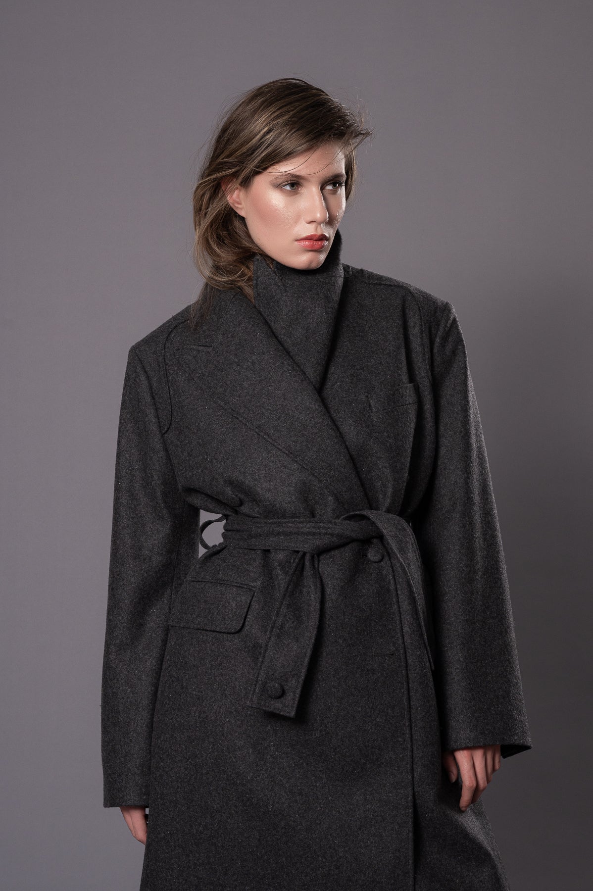 MAGDA Anthracite Grey Oversized Coat