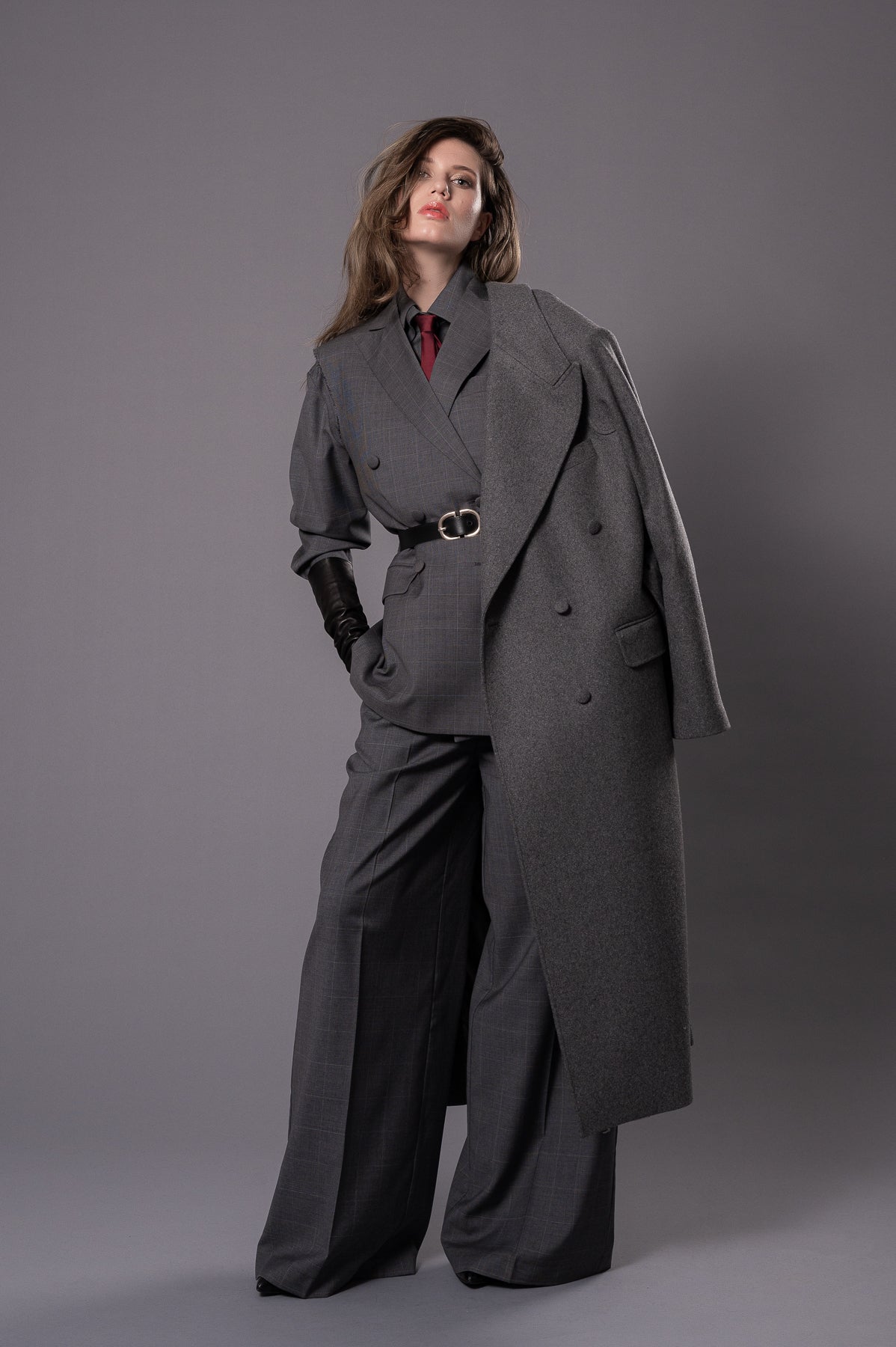 MAGDA Grey Oversized Coat