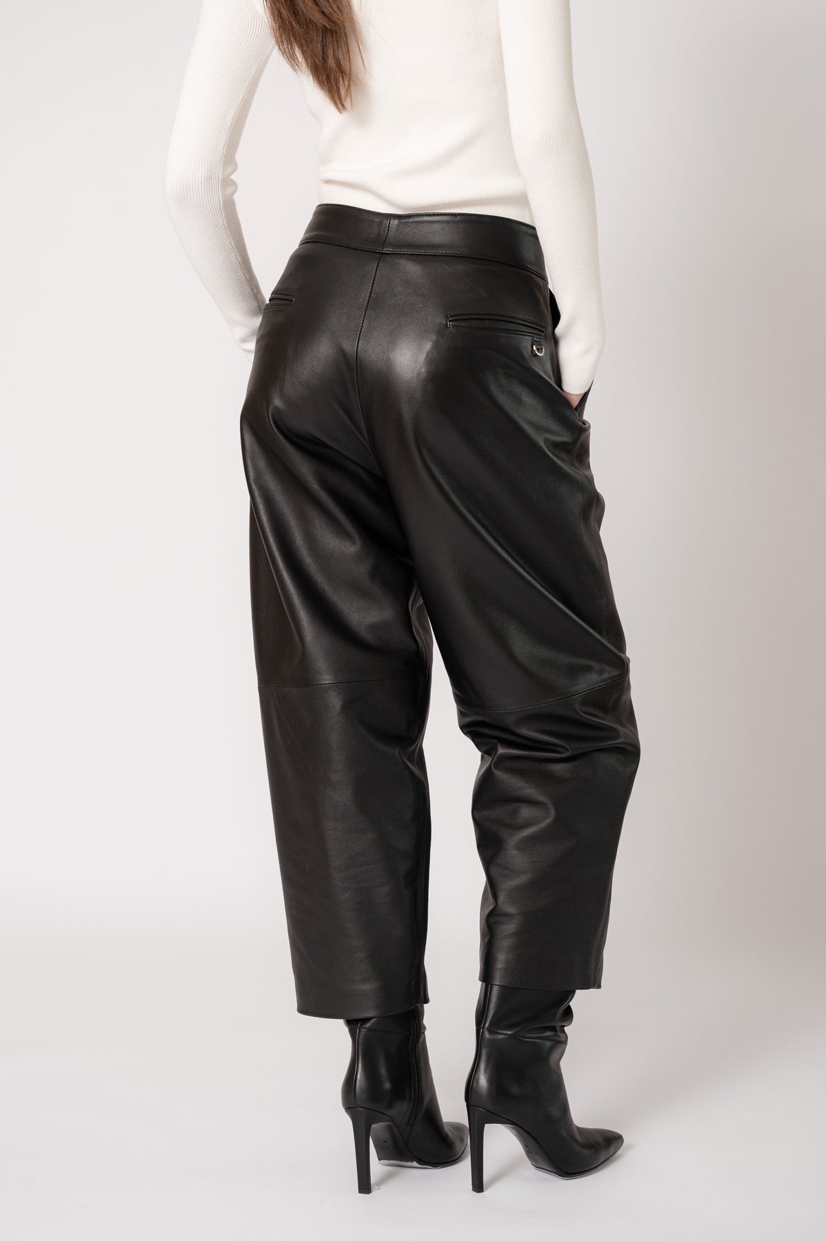 ELISE Black Leather Trousers