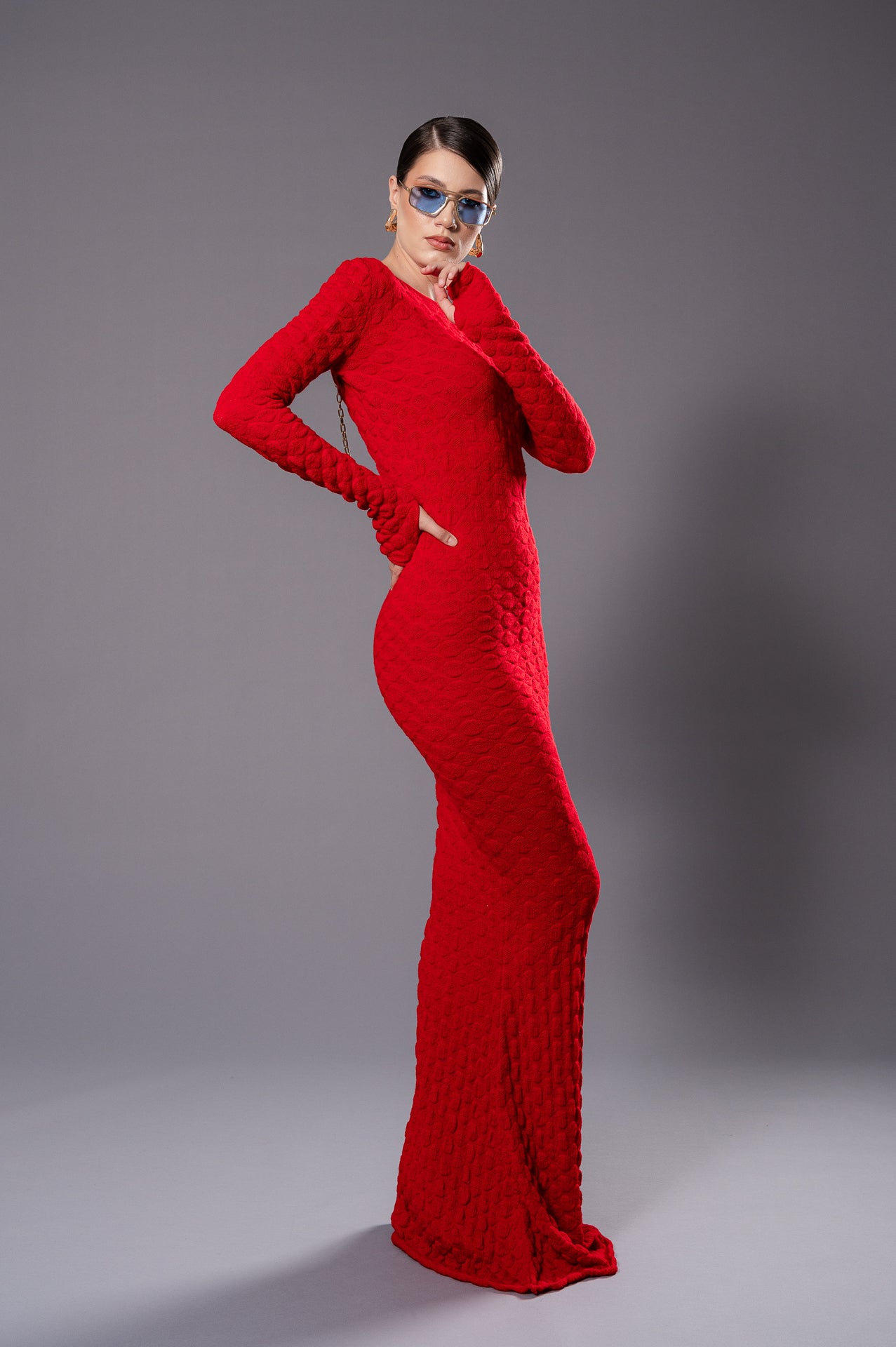 NORA Red Knit Dress