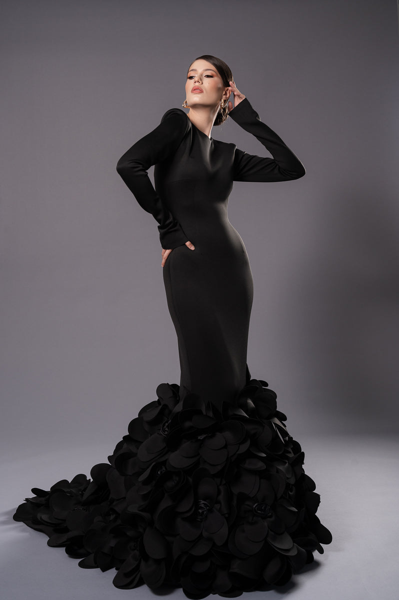 princess polly baby blue dress Gorgeous Ball-Gown Tulle Sweetheart Long Sleeves Sweep Train Black Wedding  Dress main image 0