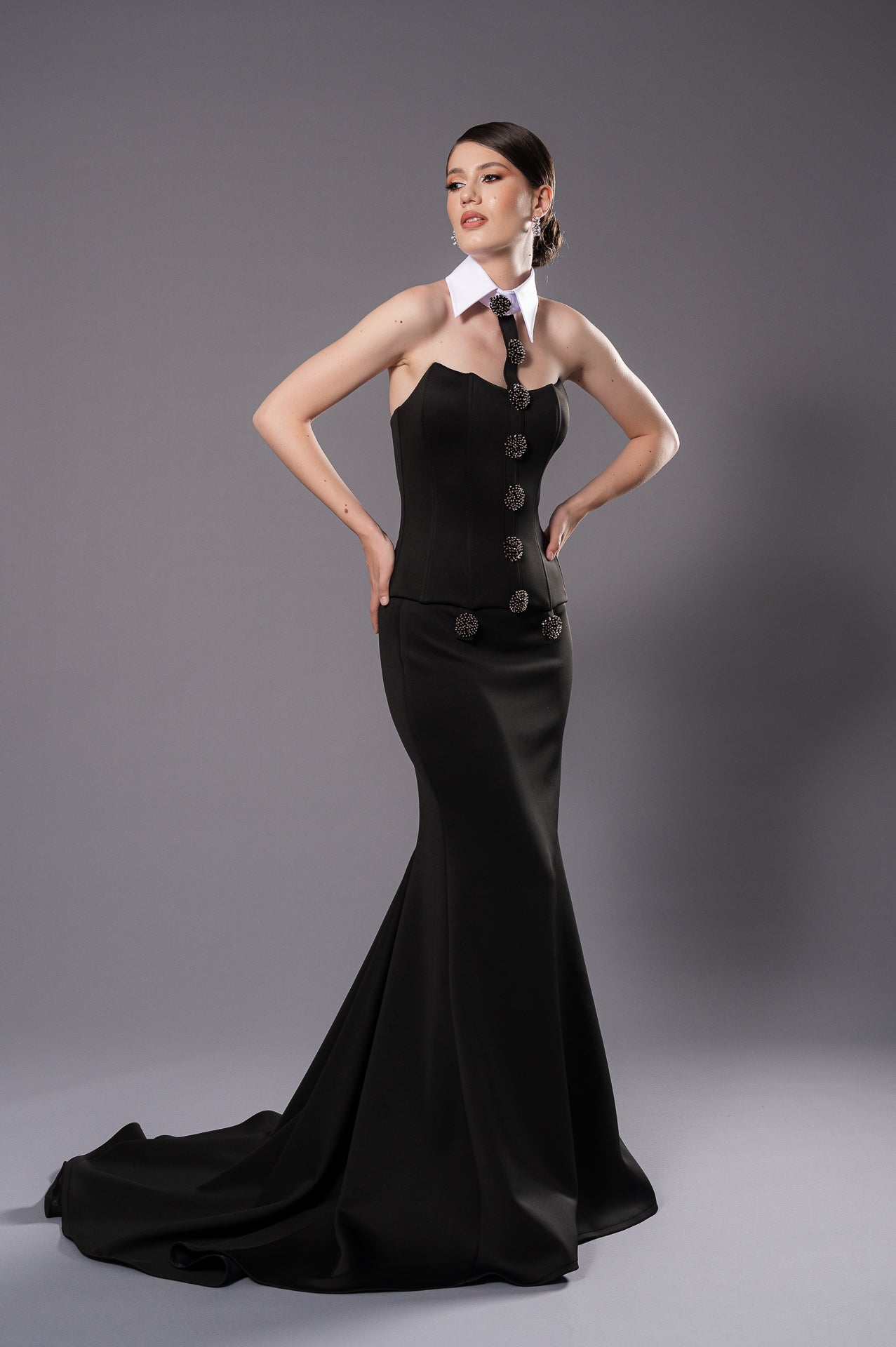 NOEMIE High Waist Skirt With Long Train
