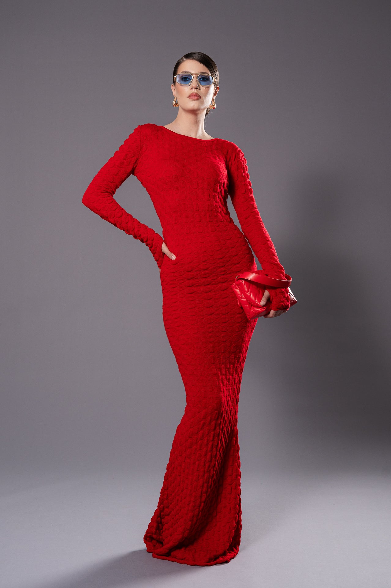 NORA Red Knit Dress