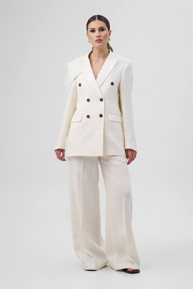 MARTINE White Linen Suit – Dualitae