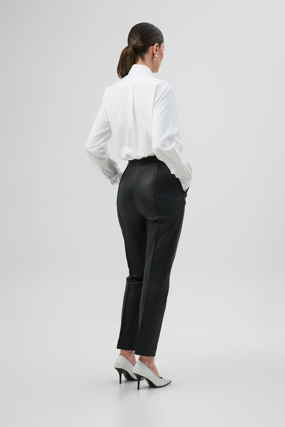 GABRIELLE Black Leather Trousers