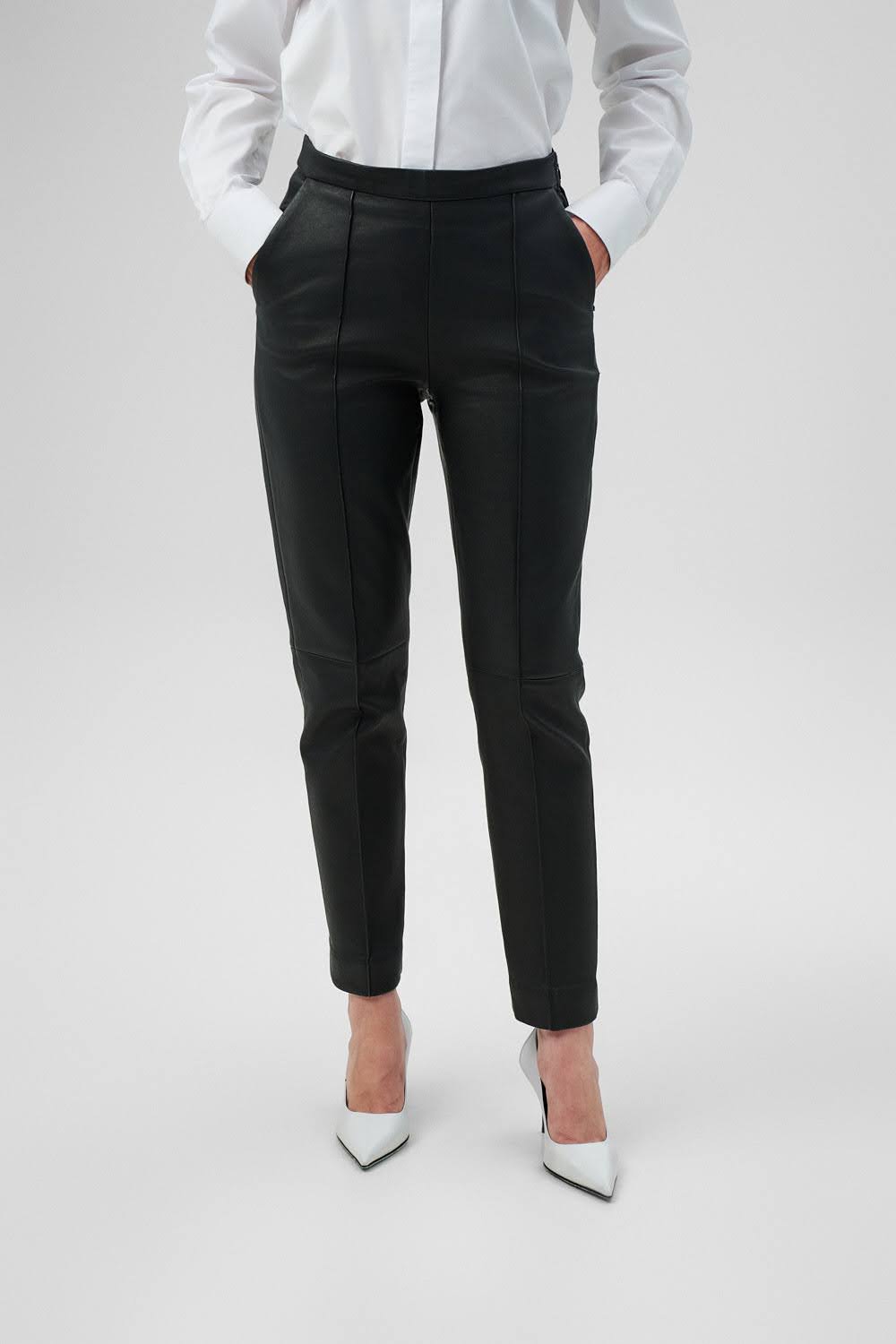 GABRIELLE Black Leather Trousers