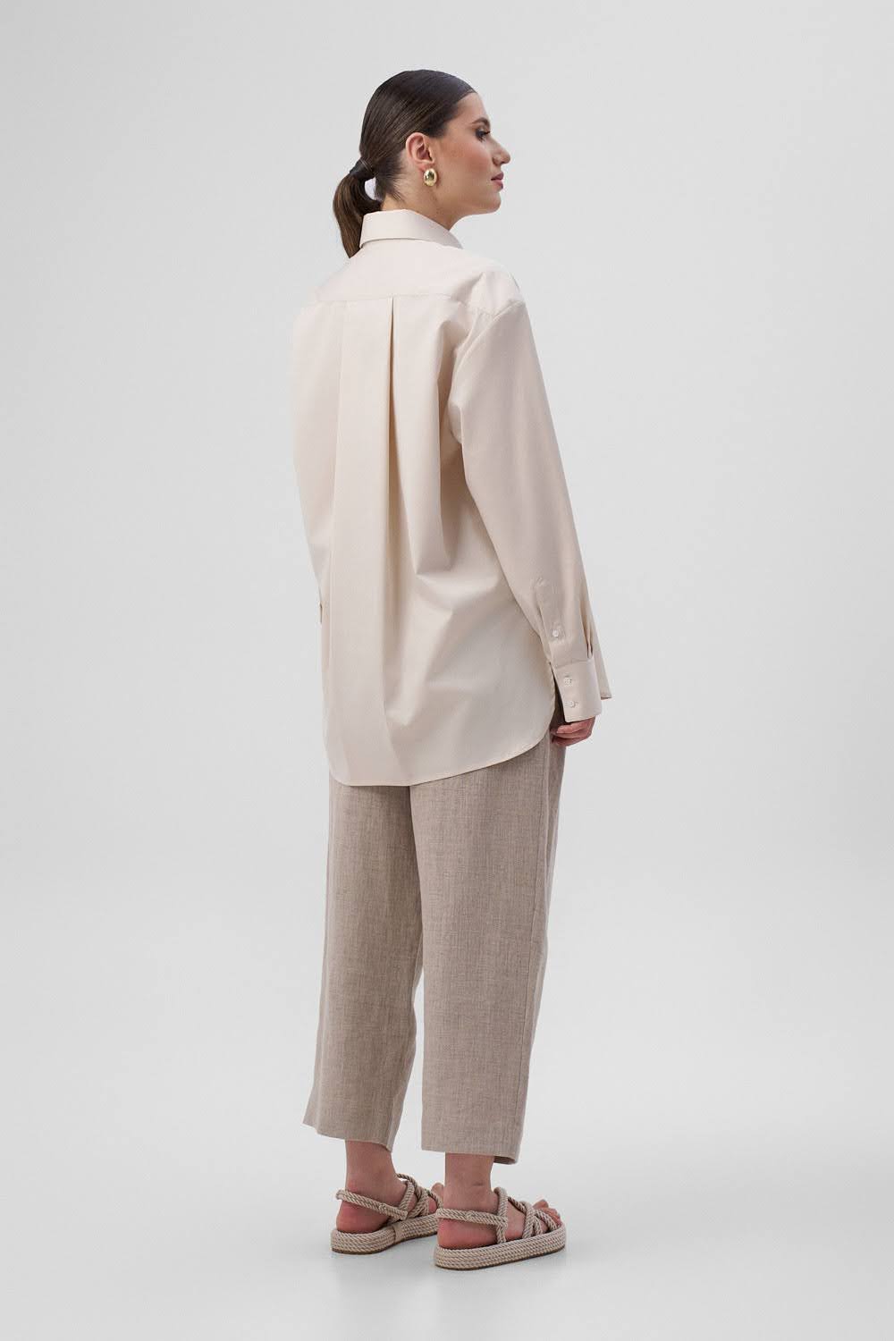 INES Oversize Beige Shirt