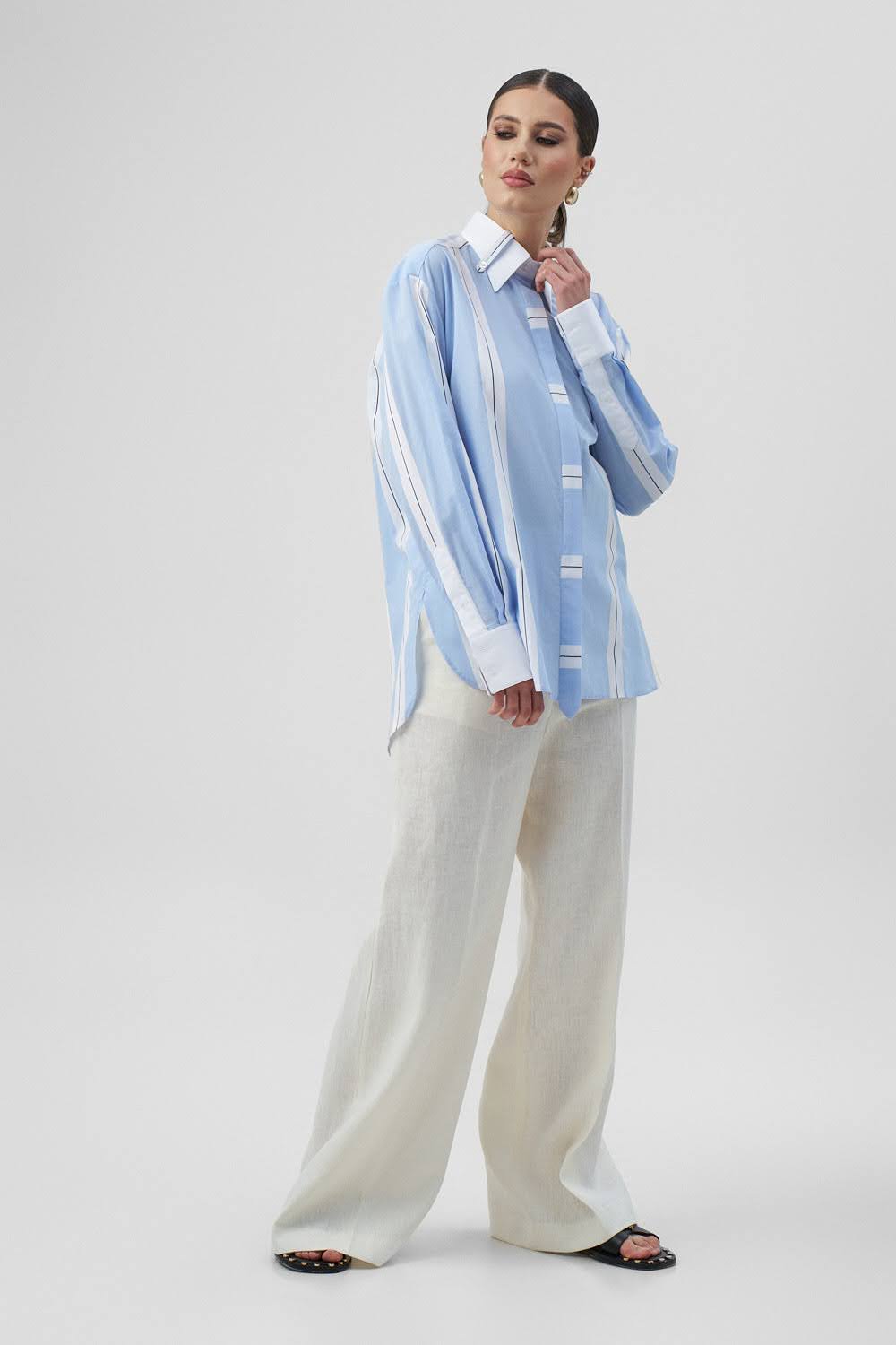 JULIA Blue Cotton Shirt