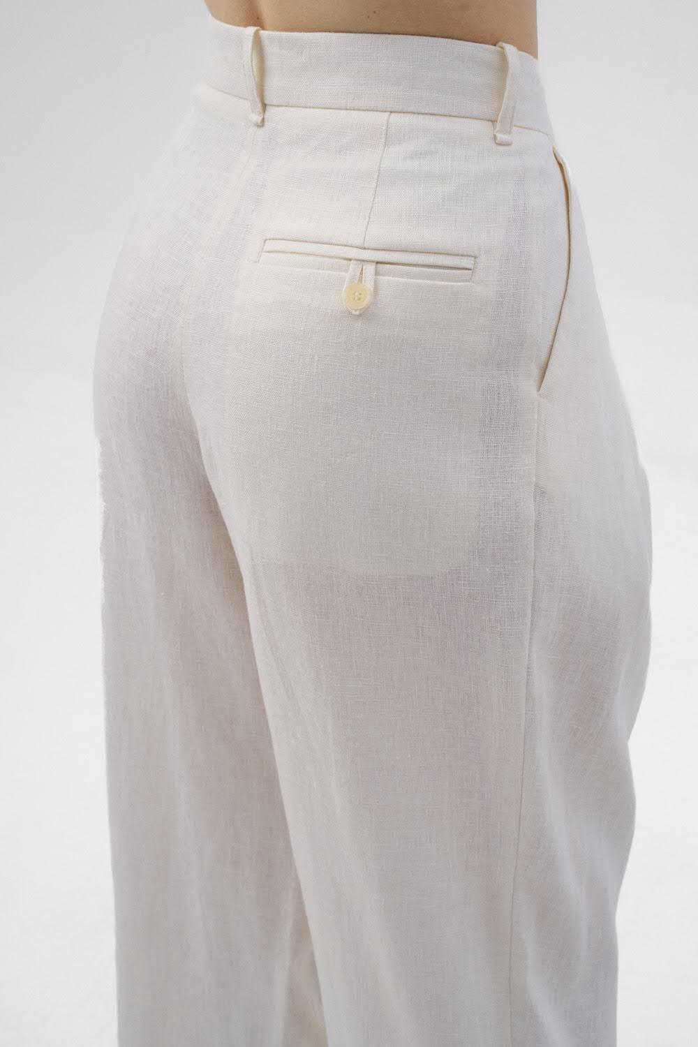 MANON White Linen Trousers
