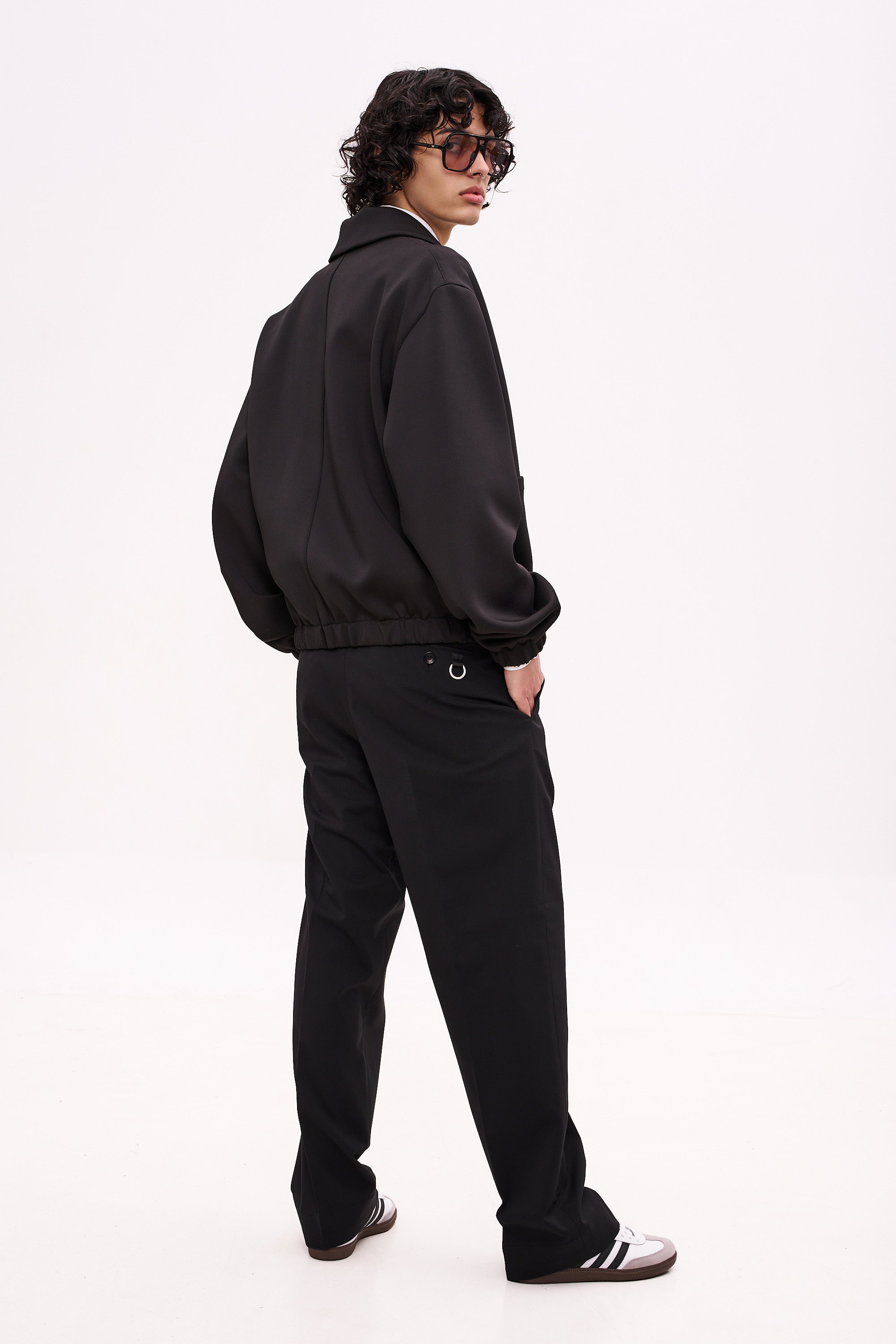 ARIS Black Techno Neoprene Bomber Jacket - Unisex