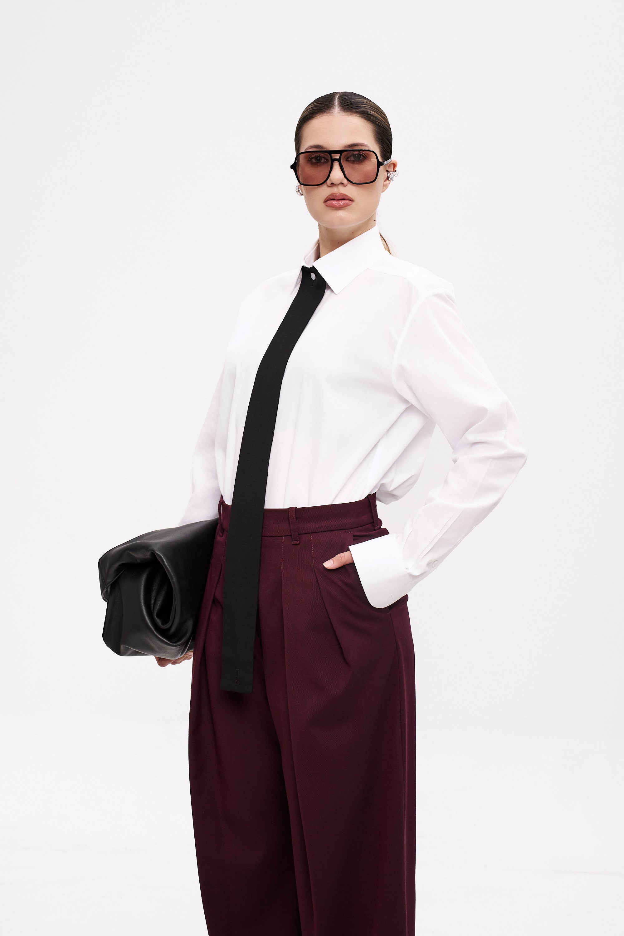 MANON Burgundy Trousers