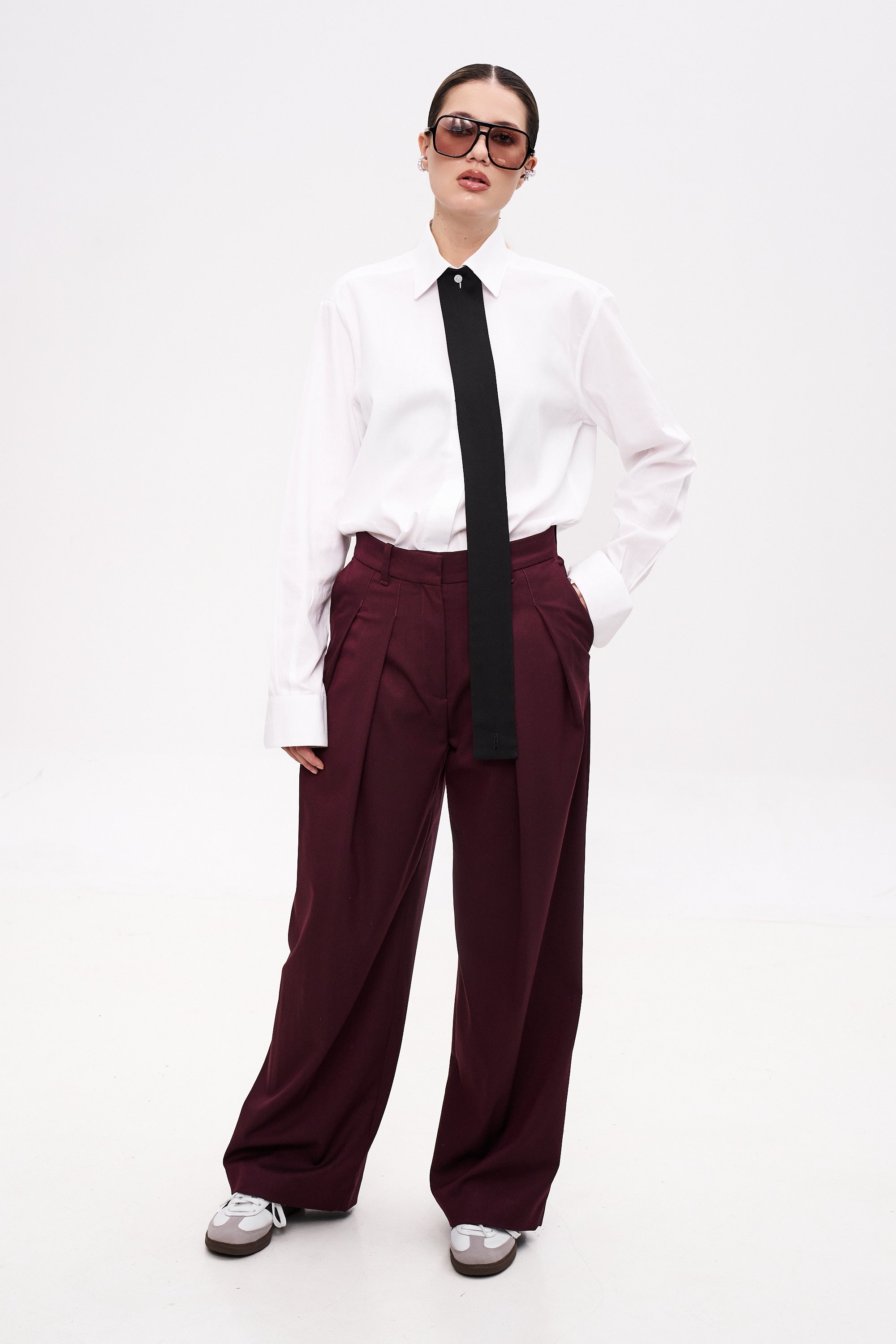 MANON Burgundy Trousers