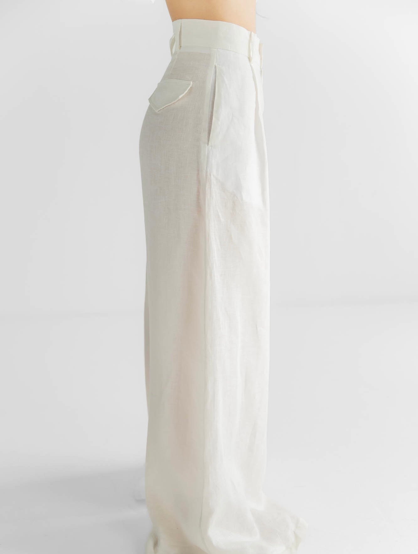 TONYA Linen Wide Leg Trousers