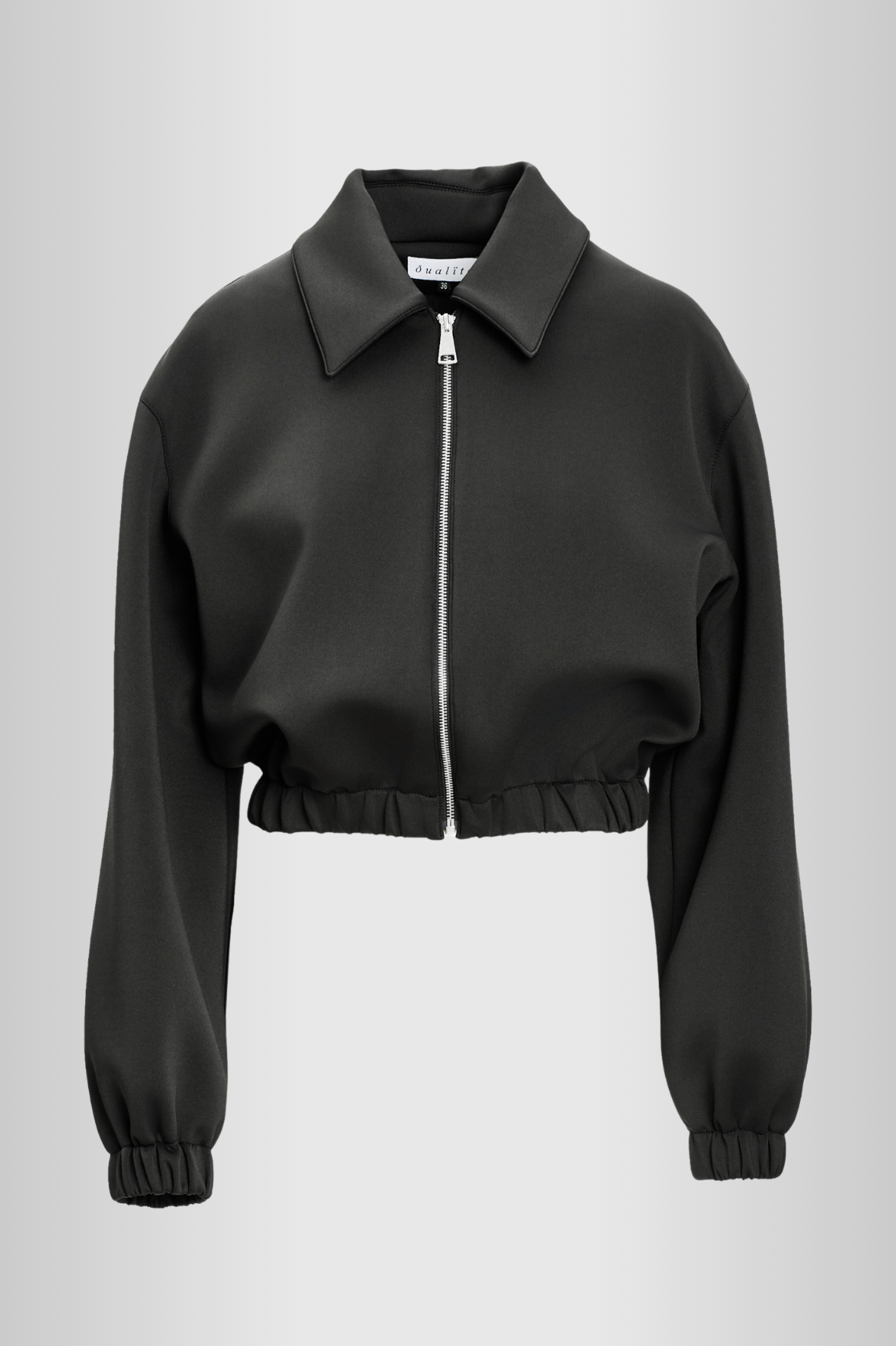 PATRIZIA Black Techno Neoprene Bomber Jacket