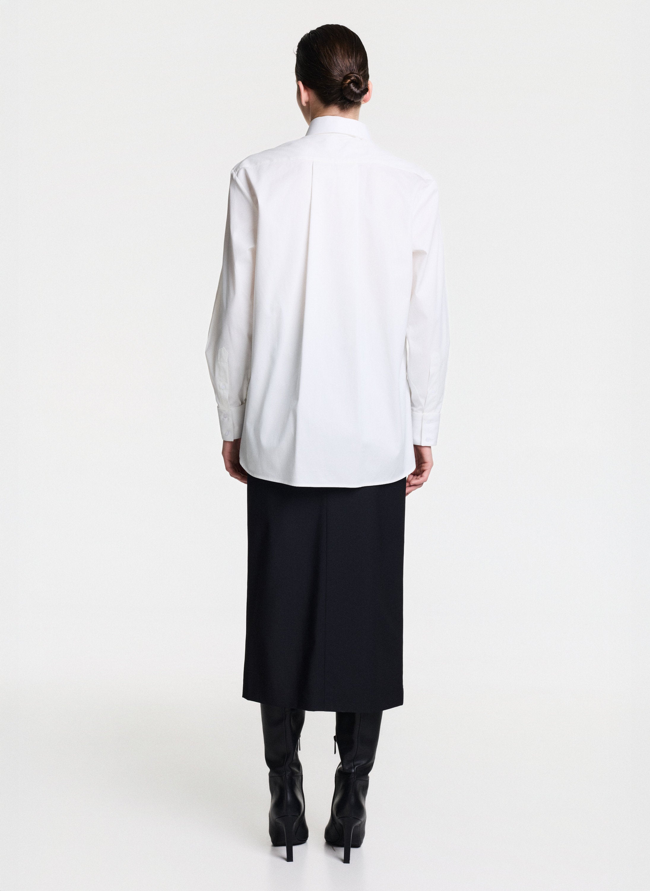 White Shirt With Detachable Collar & Cuffs