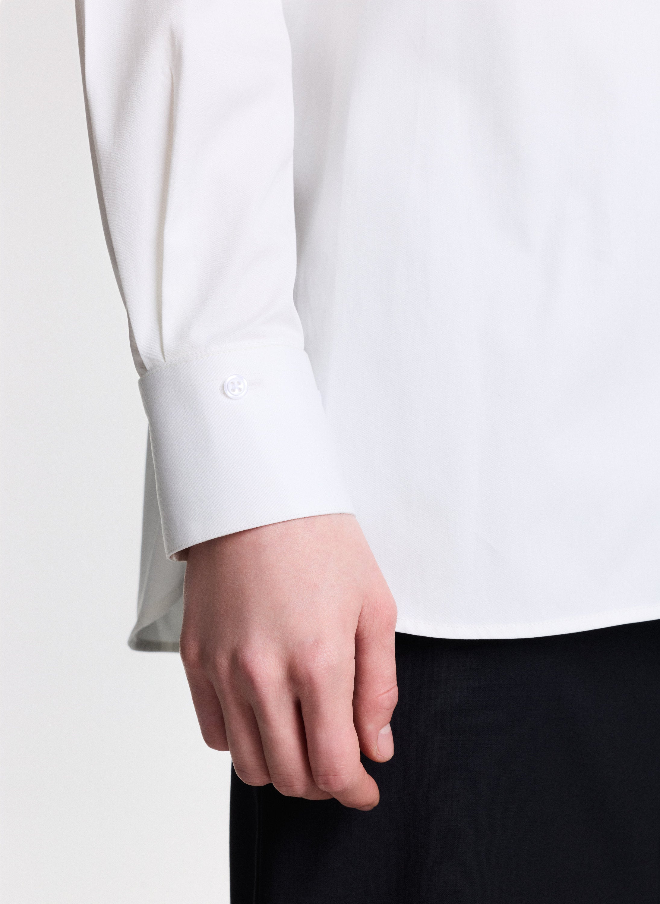 White Shirt With Detachable Collar & Cuffs