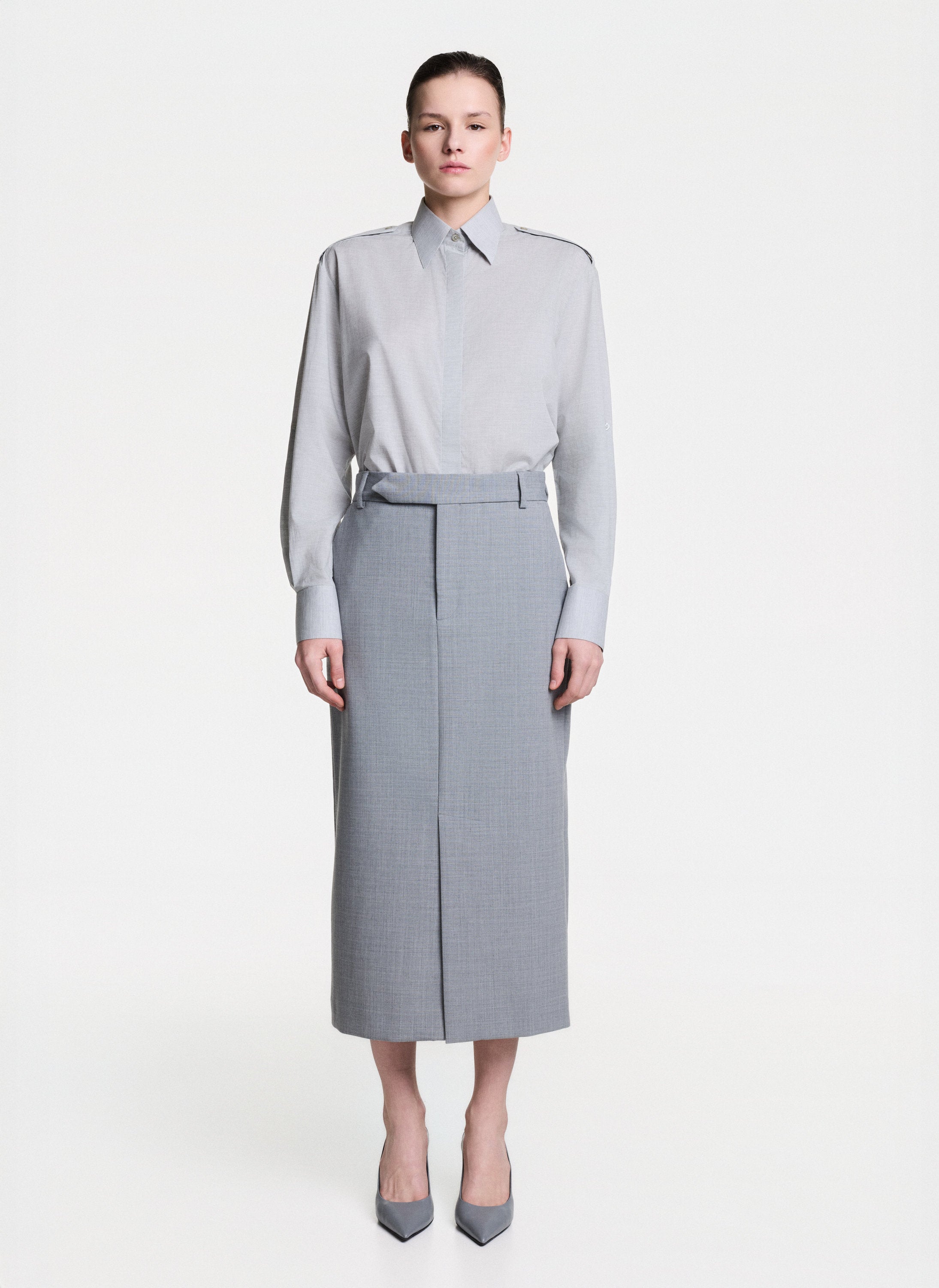 Grey Shirt With Epaulettes