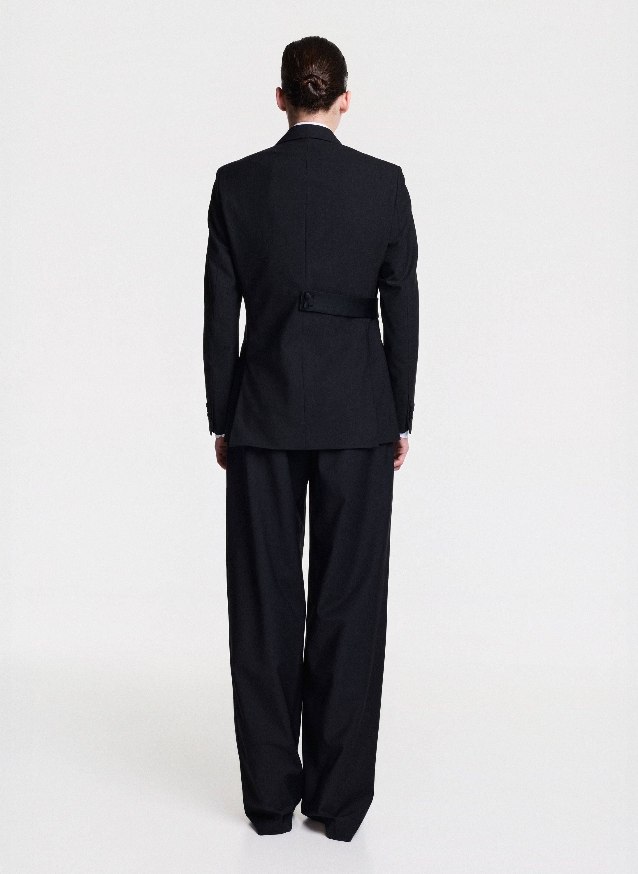 Double-Breasted Jacket With Drawstring At The Waist