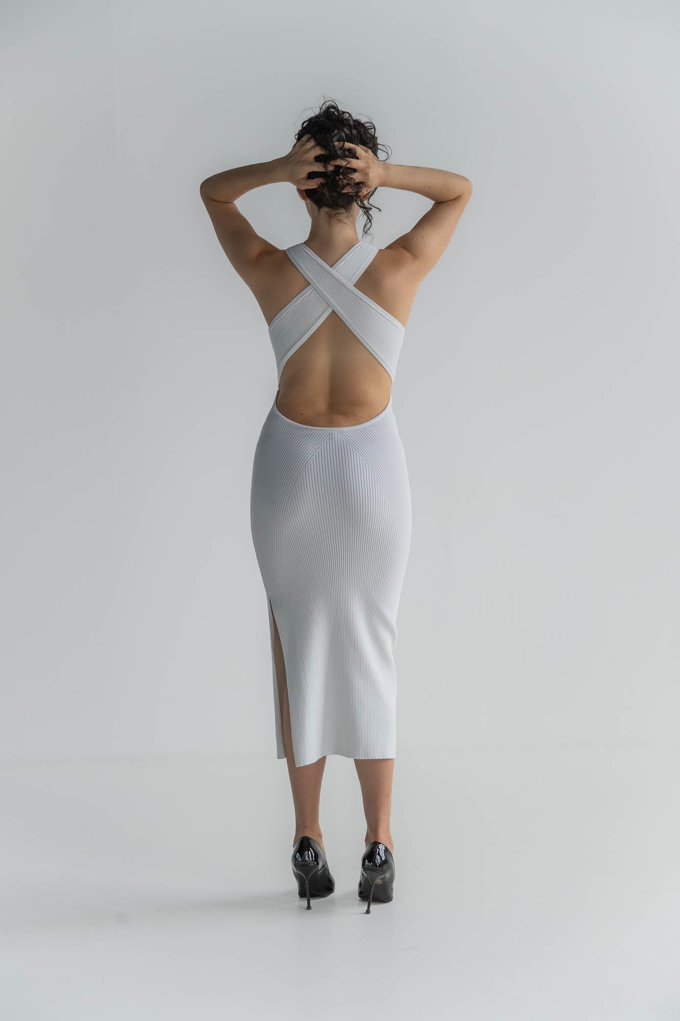 VIKY White Knit Dress
