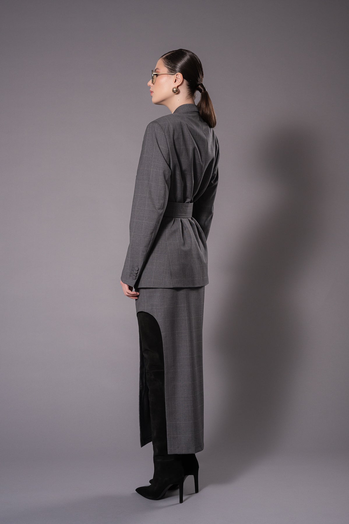 ANAIS Grey Double - Breasted Jacket