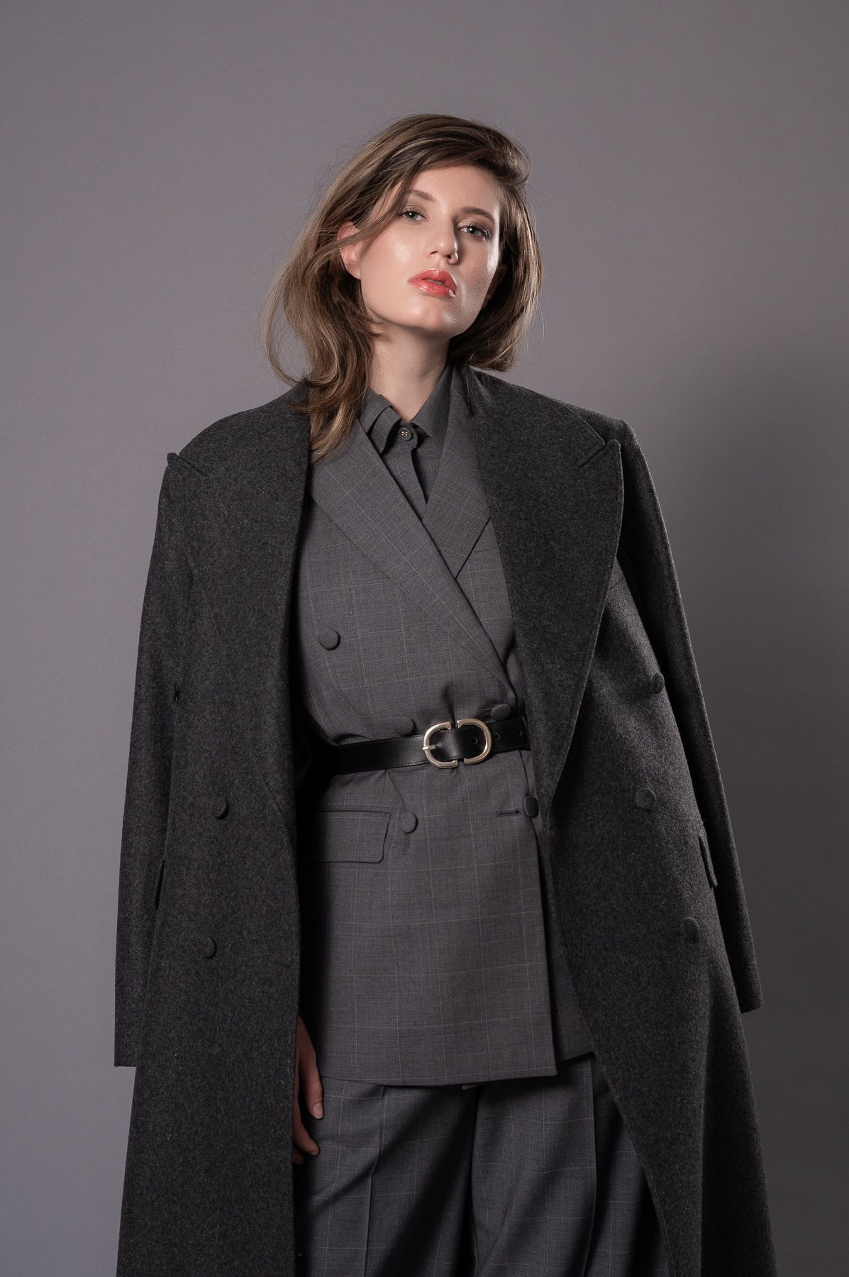 MAGDA  Anthracite Grey Oversized Coat