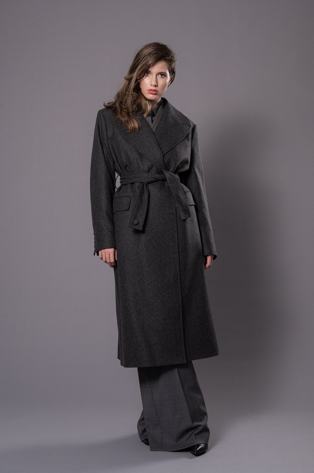 MAGDA  Anthracite Grey Oversized Coat