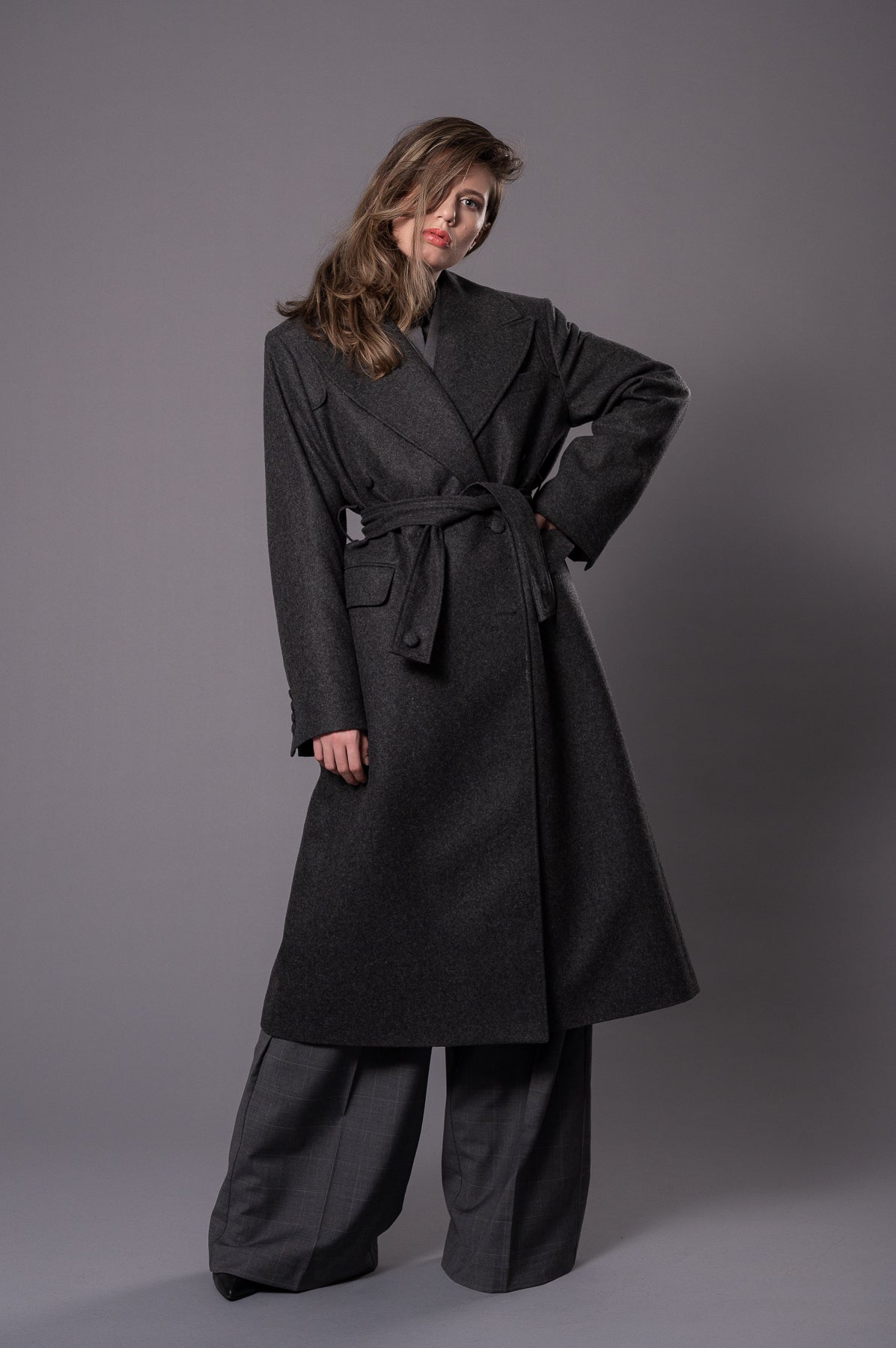MAGDA  Anthracite Grey Oversized Coat