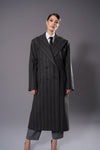 MAGDA Gray with Stripes Oversized Coat