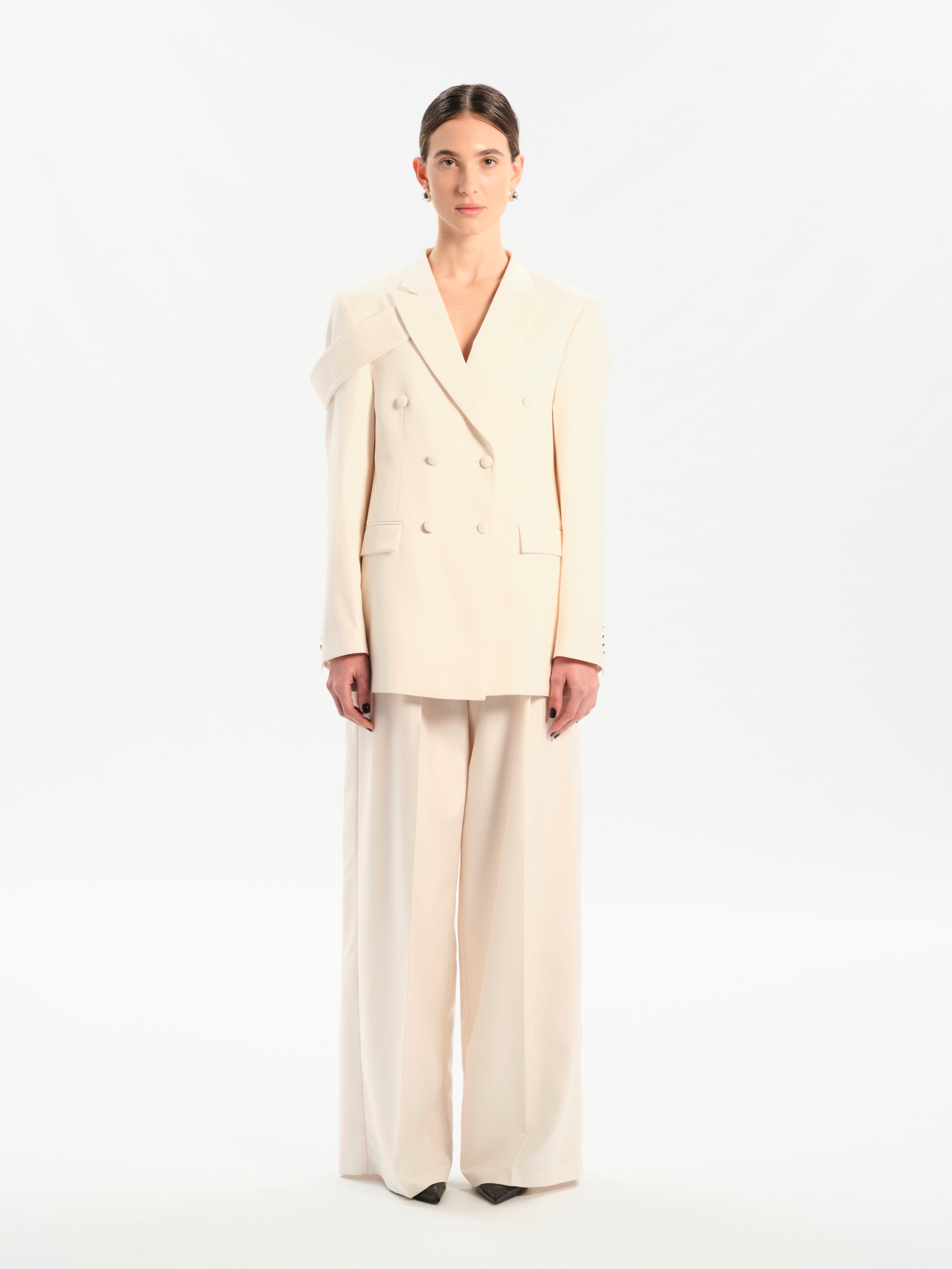 ANNA Ivoire Double-Breasted Jacket