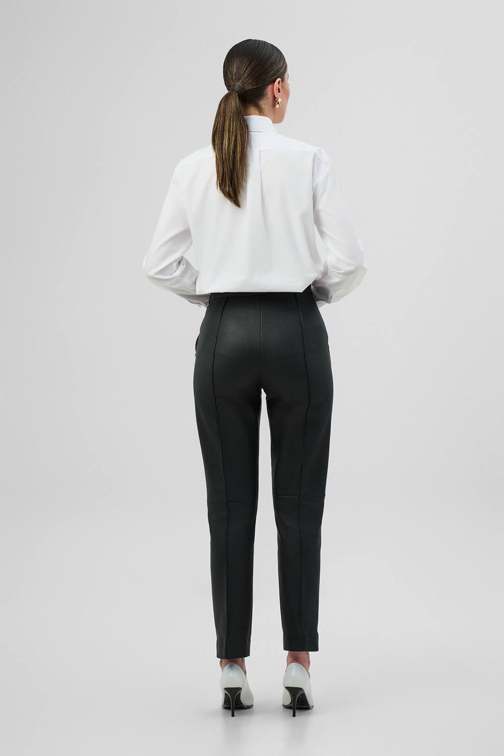 GABRIELLE Black Leather Trousers