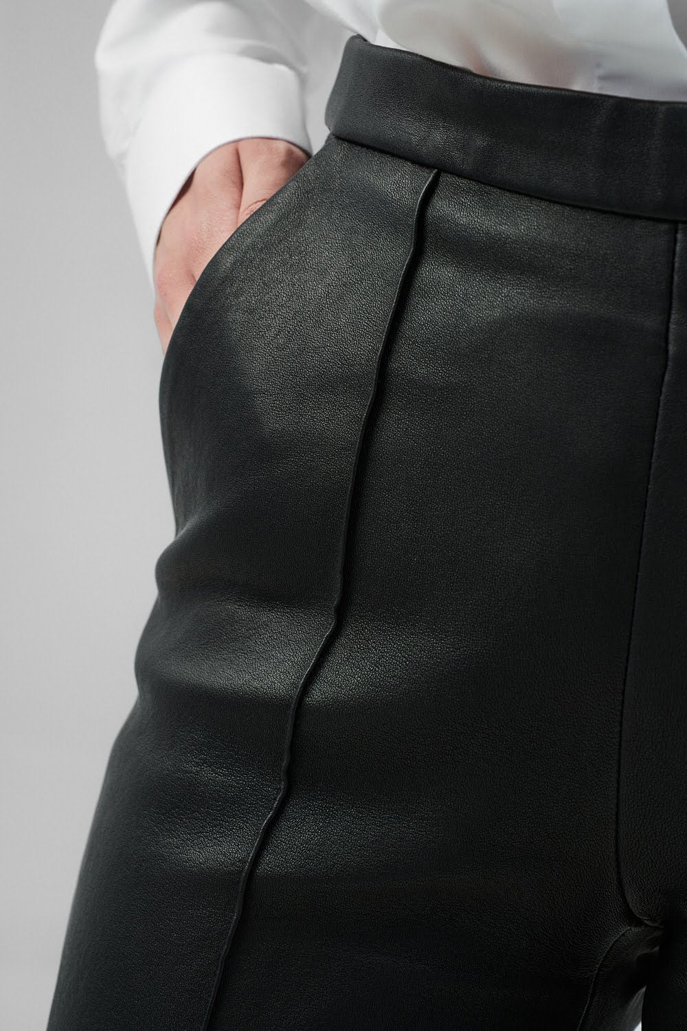 GABRIELLE Black Leather Trousers