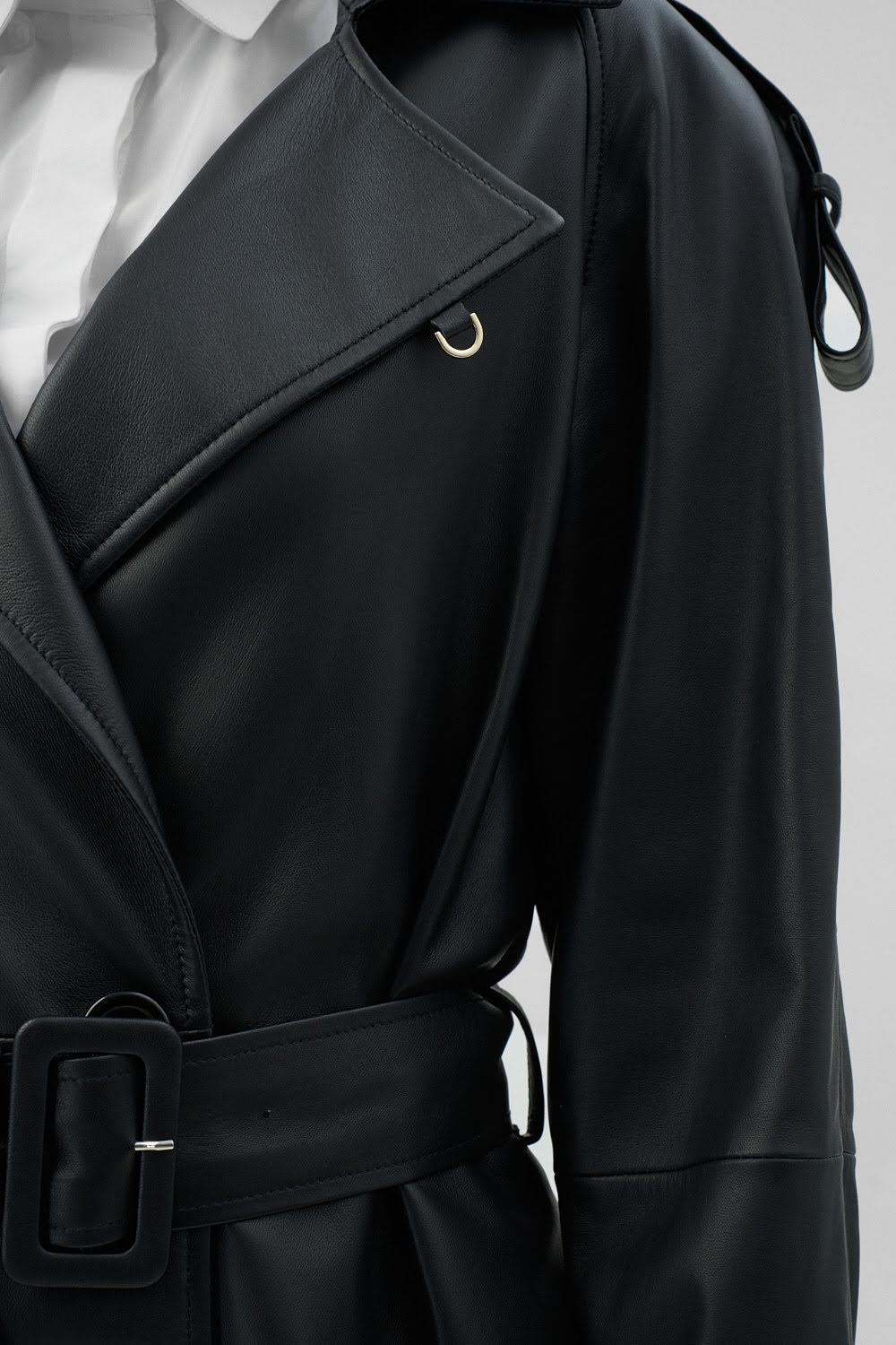 EVIE Black Long Leather Coat