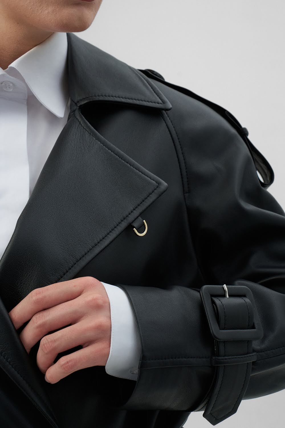EVIE Black Long Leather Coat