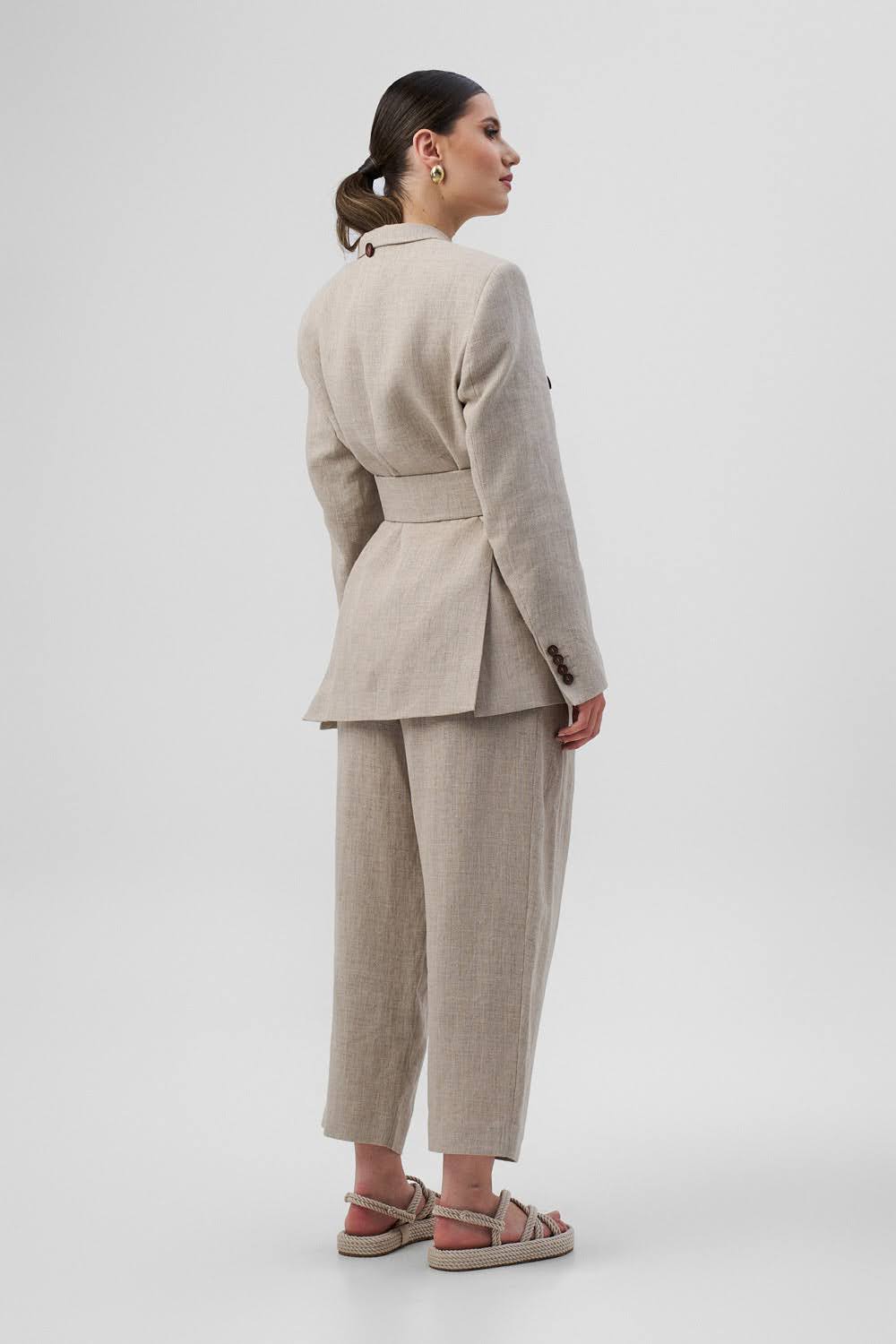 MANON Beige Linen Trousers