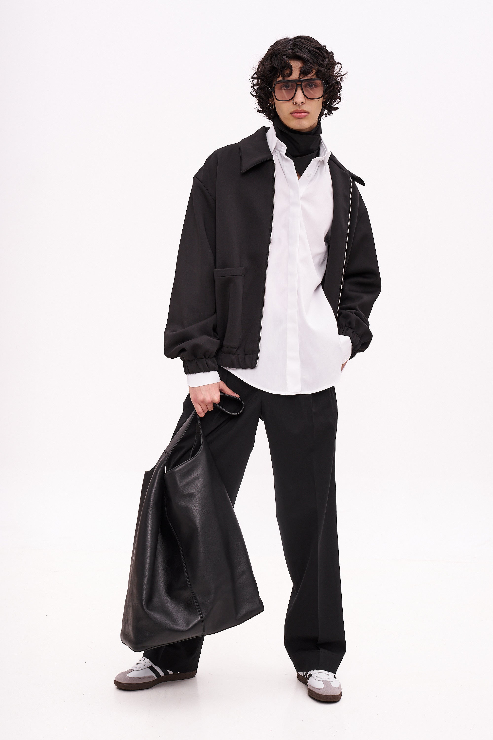 ARIS Black Techno Neoprene Bomber Jacket - Unisex