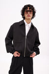 ARIS Black Techno Neoprene Bomber Jacket - Unisex