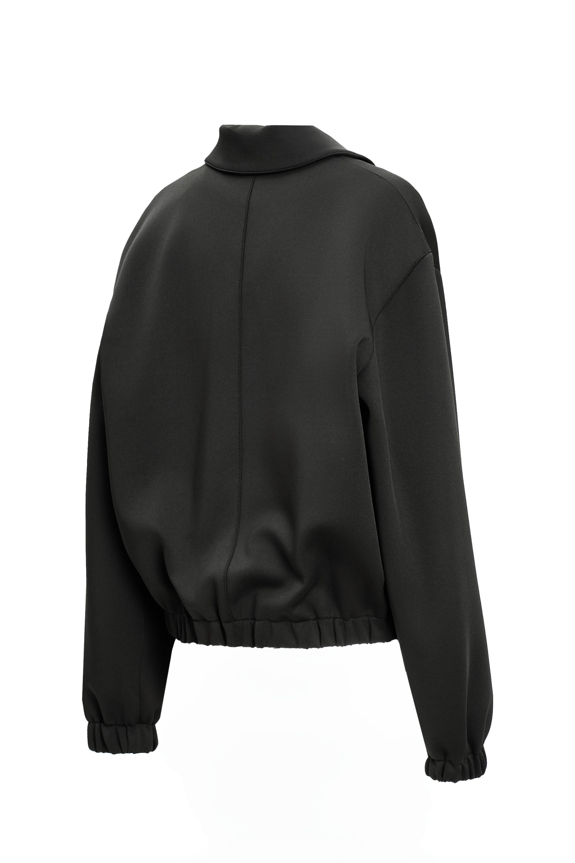 ARIS Black Techno Neoprene Bomber Jacket - Unisex