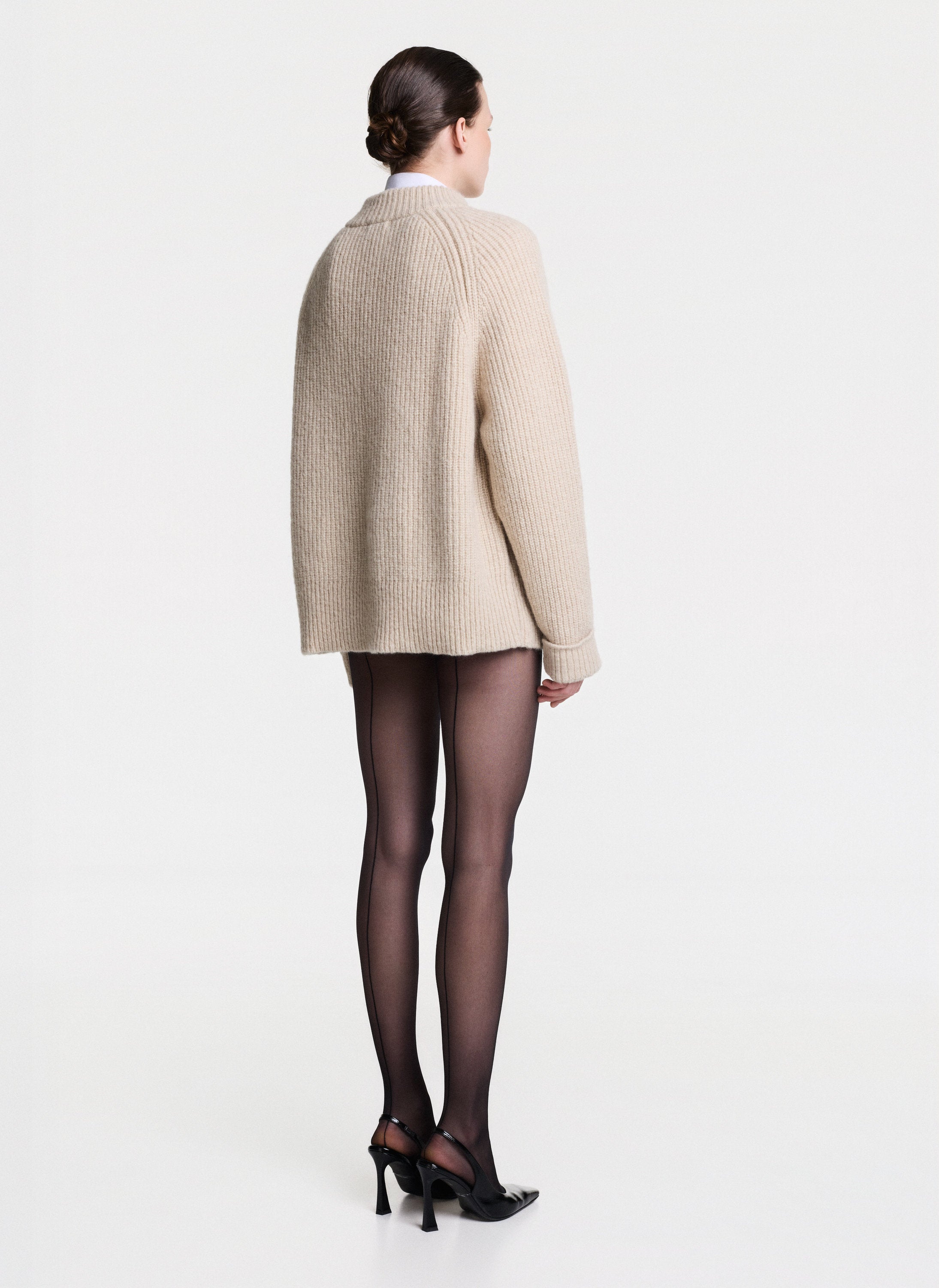 Alpaca Wool Sweater With Open Sleeves