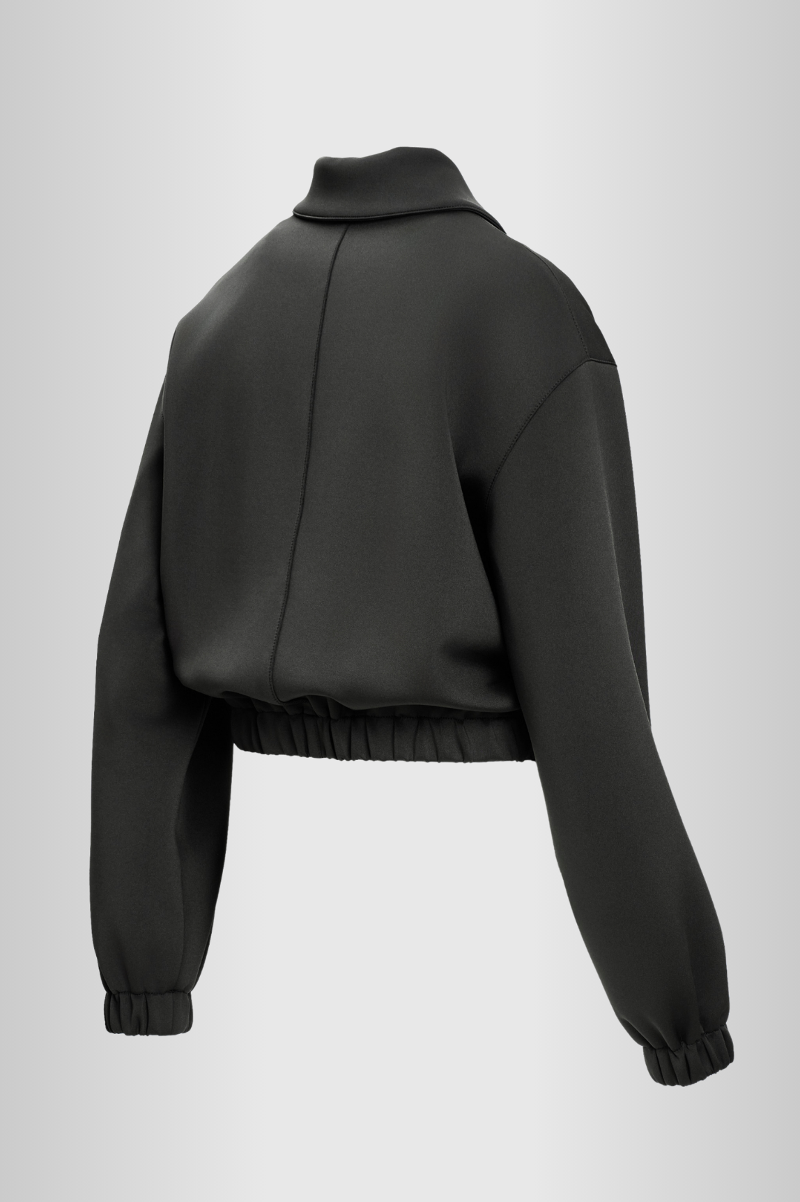 PATRIZIA Black Techno Neoprene Bomber Jacket