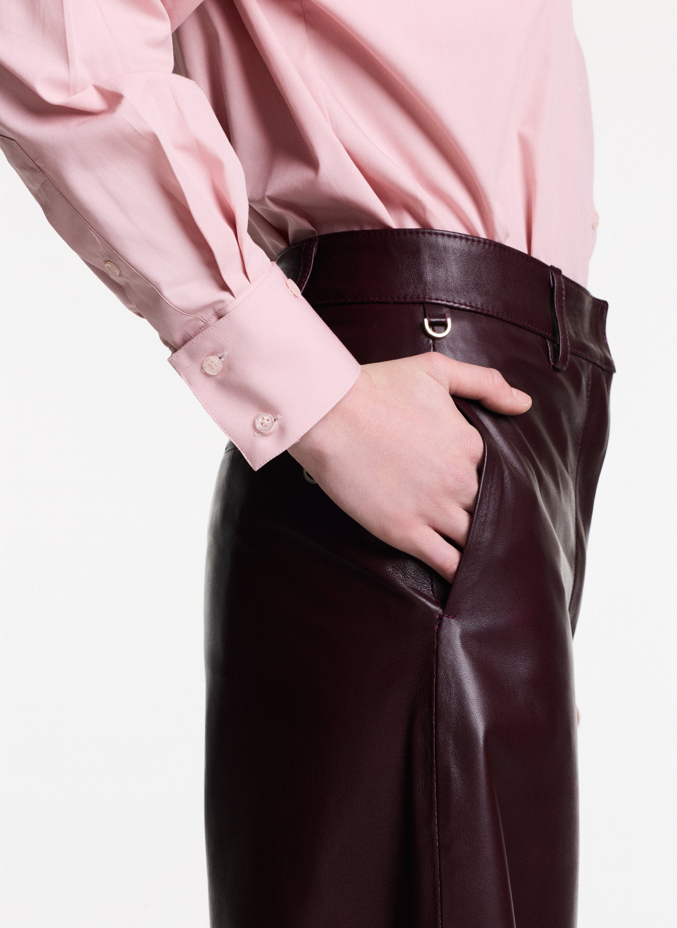 Leather Wide Leg Trousers